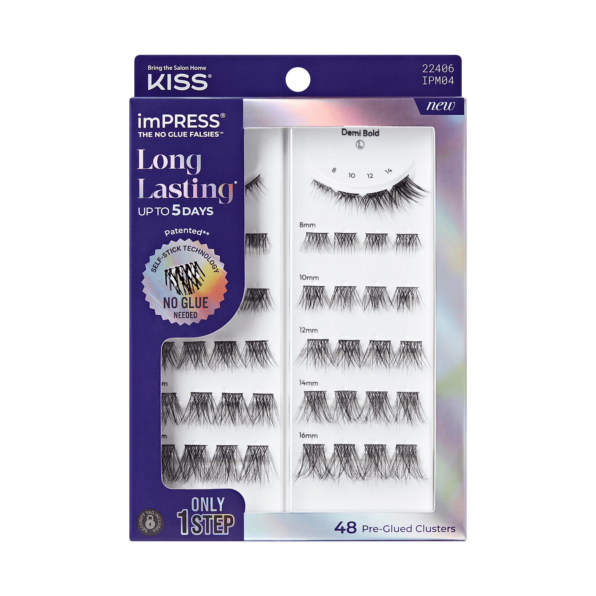 impress-falsies-long-lasting-pre-glued-eyelashes-demi-bold-48-clusters-8mm-16mm- image 1