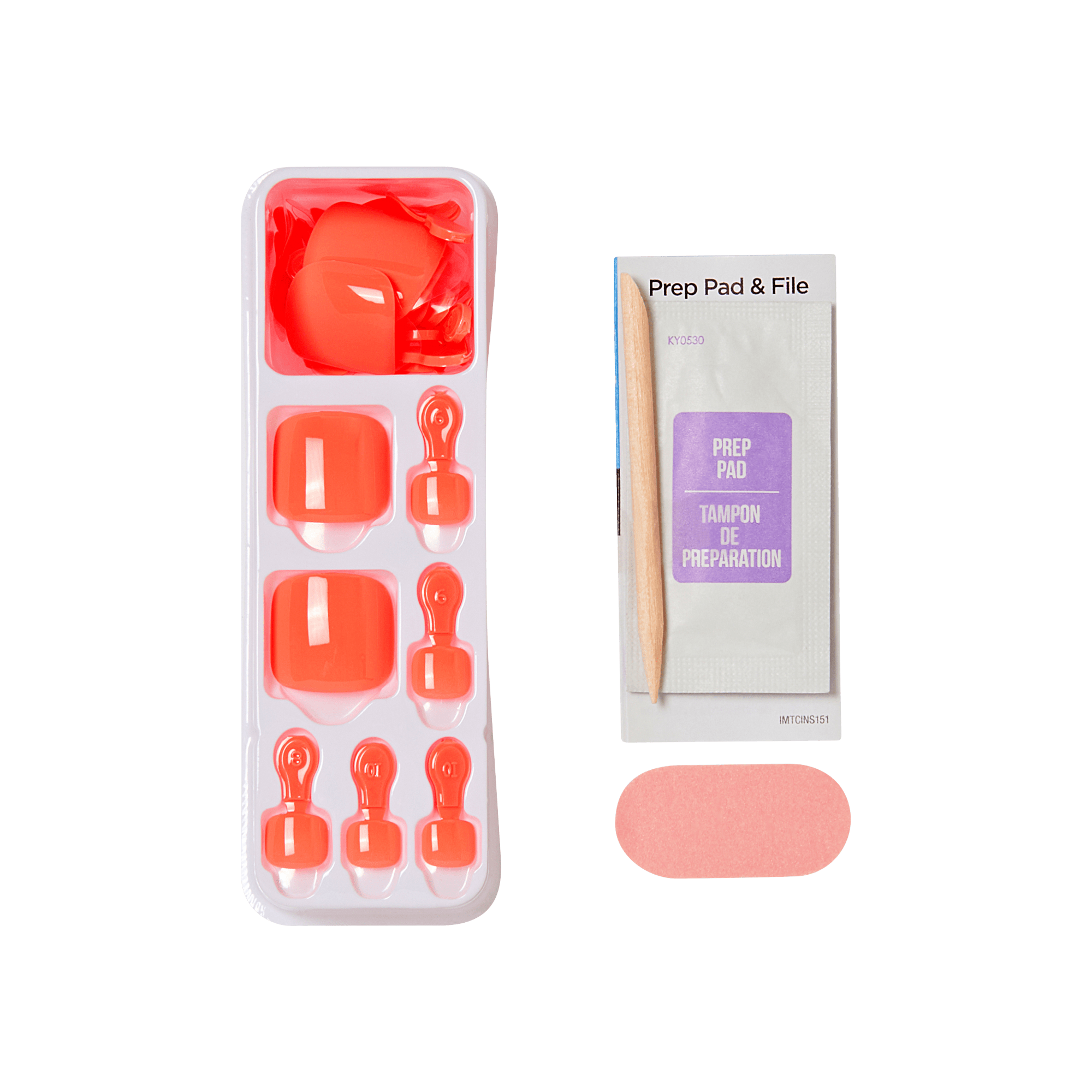impress-pure-mood-no-glue-press-on-toenails-orange-squoval-short-24-fake-nails image 4