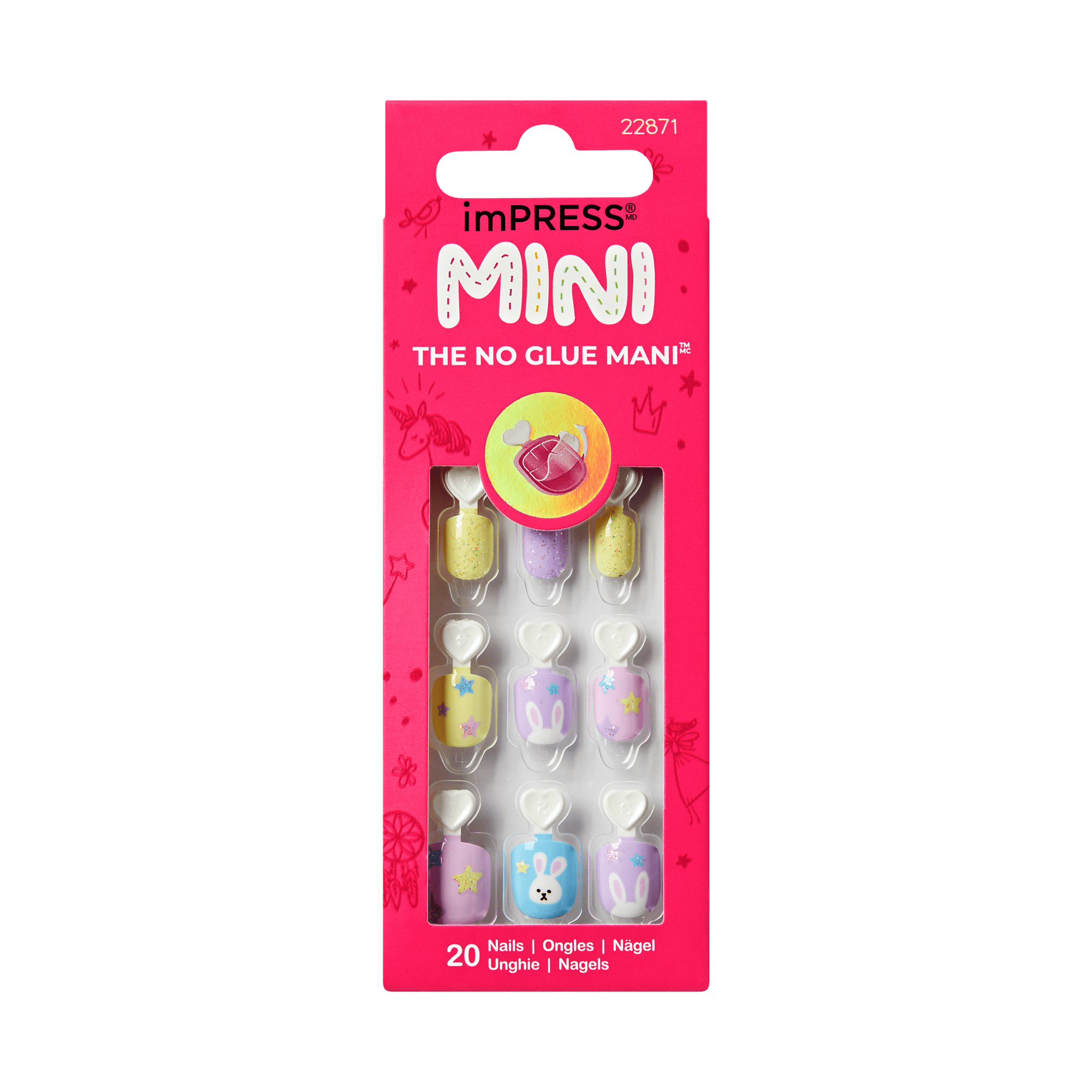impress-kids-no-glue-press-on-nails-easter-charm-multicolor-squoval-20-nails image 6