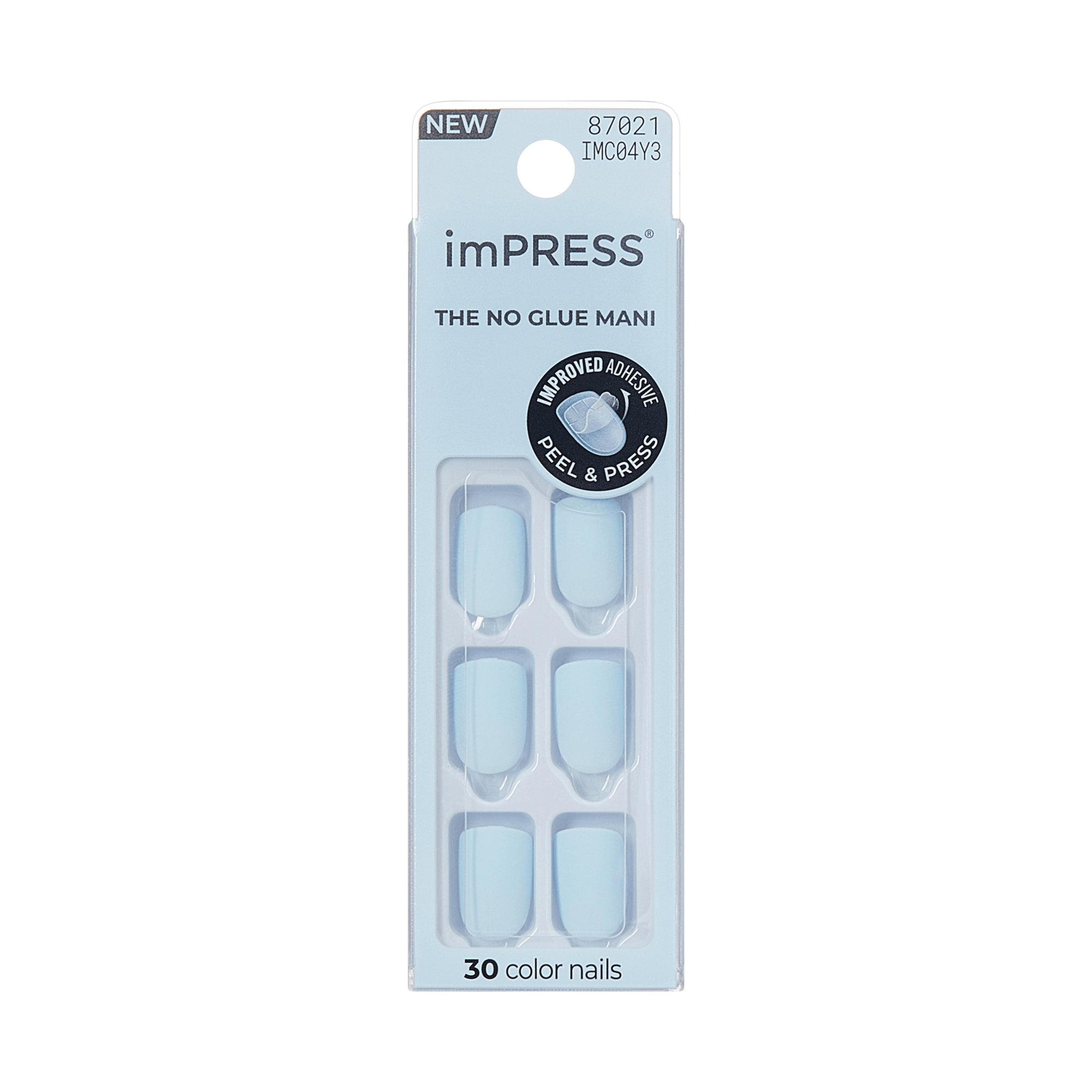 impress-color-no-glue-fake-press-on-nails-blue-sky-solid-blue-short-squoval-mani image 7