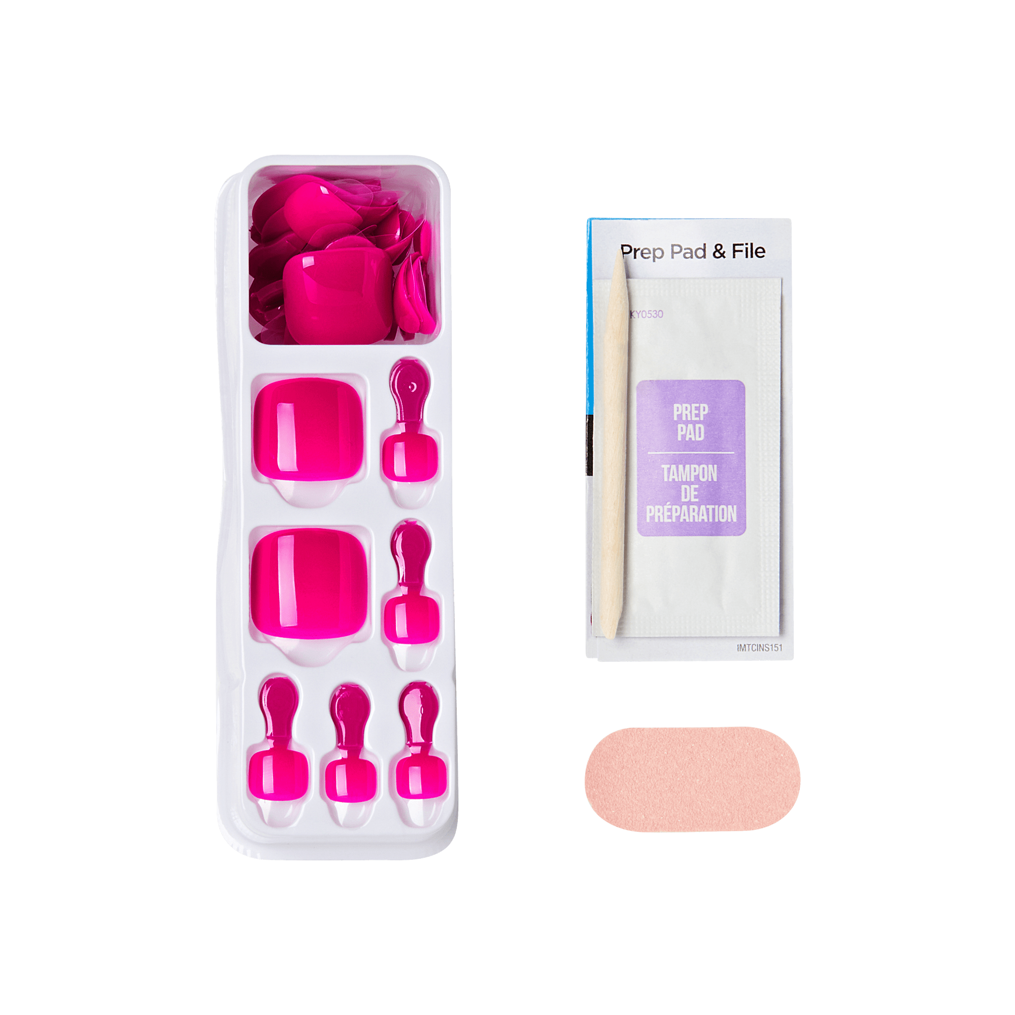 impress-take-my-time-no-glue-press-on-toenails-solid-pink-short-squoval-24-count image 4