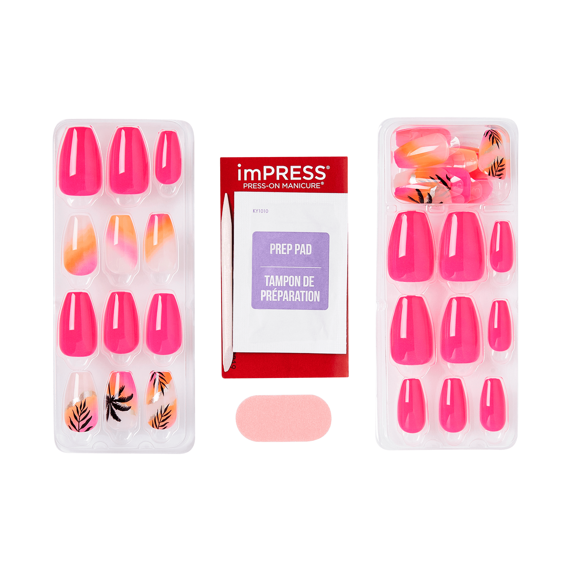 impress-sol-press-on-nails-tropical-multicolor-design-coffin-medium image 4