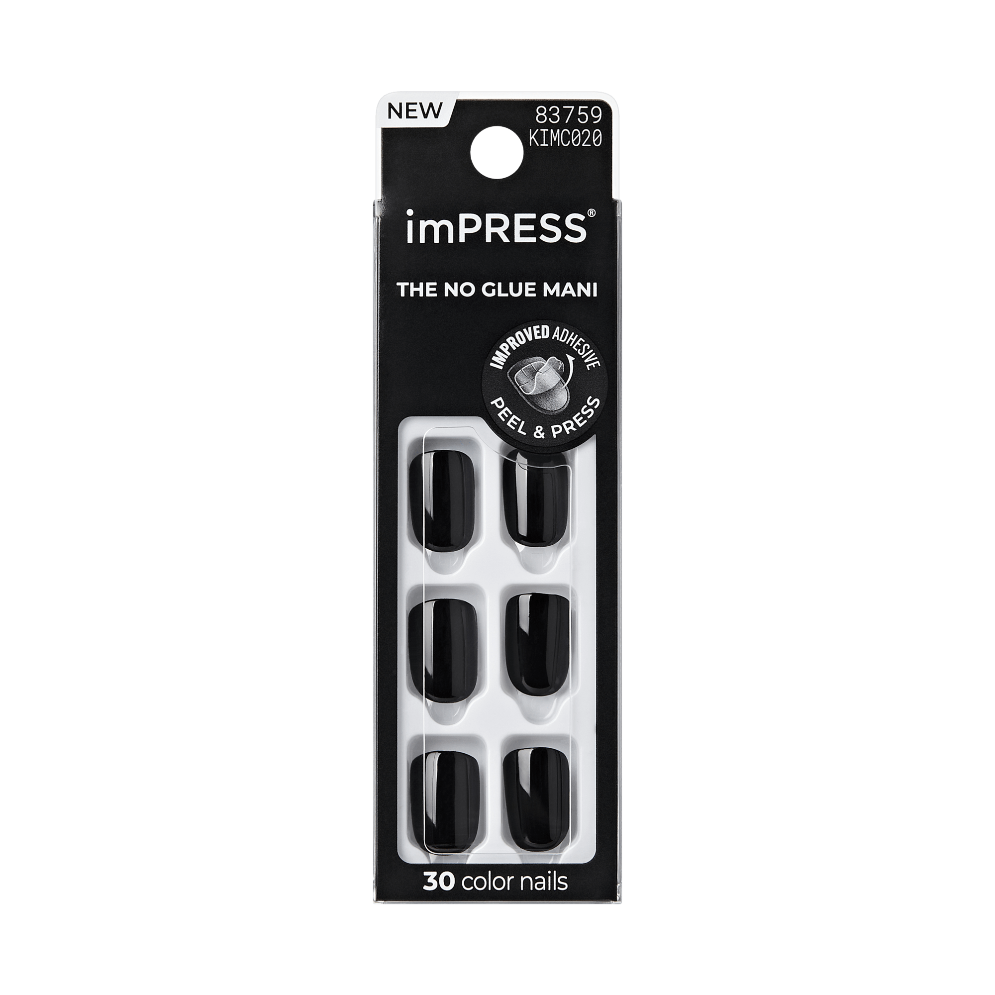 impress-color-no-glue-press-on-nails-all-black-solid-black-short-squoval image 6