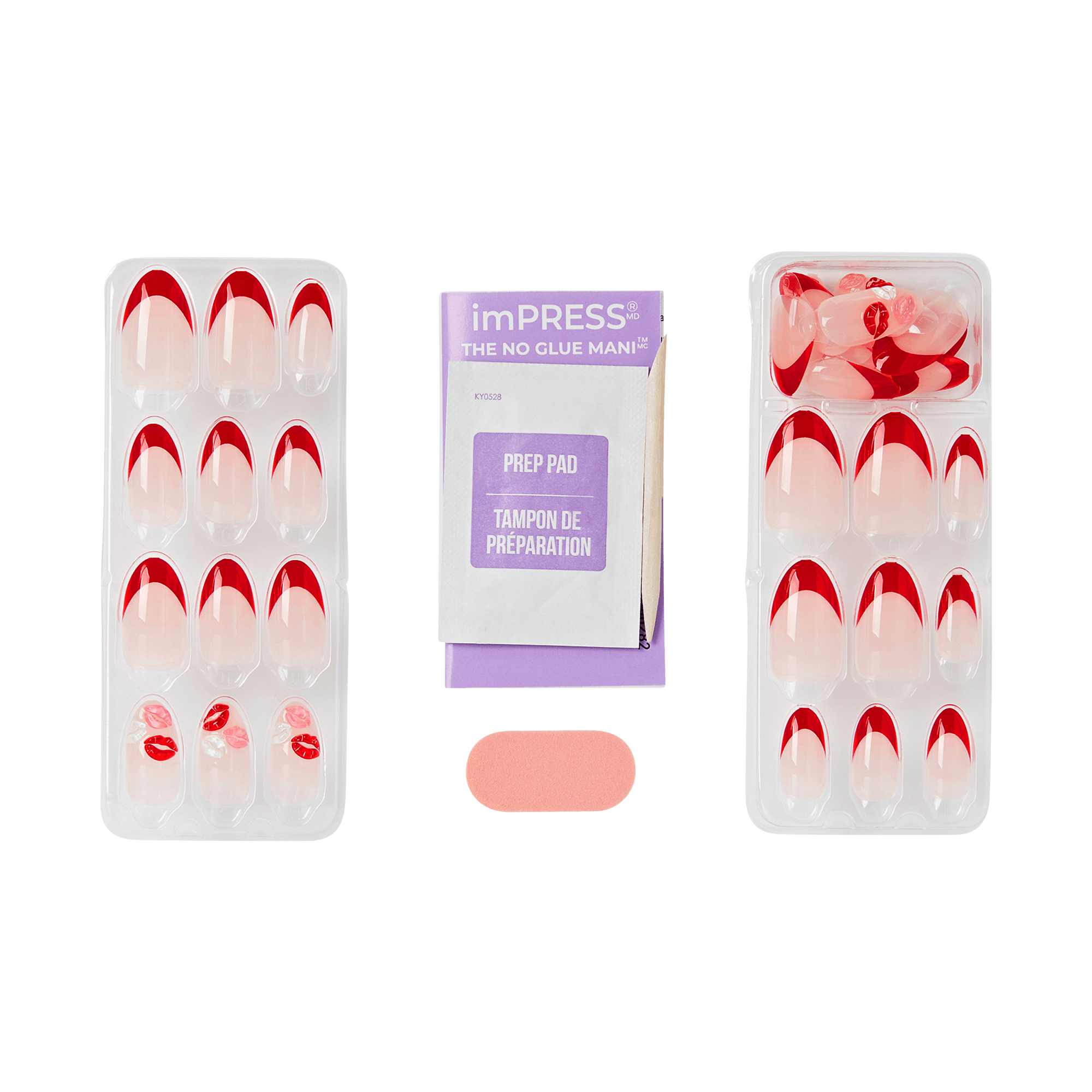 impress-no-glue-press-on-nails-lover-3d-lip-print-french-design-red-pink-medium- image 5