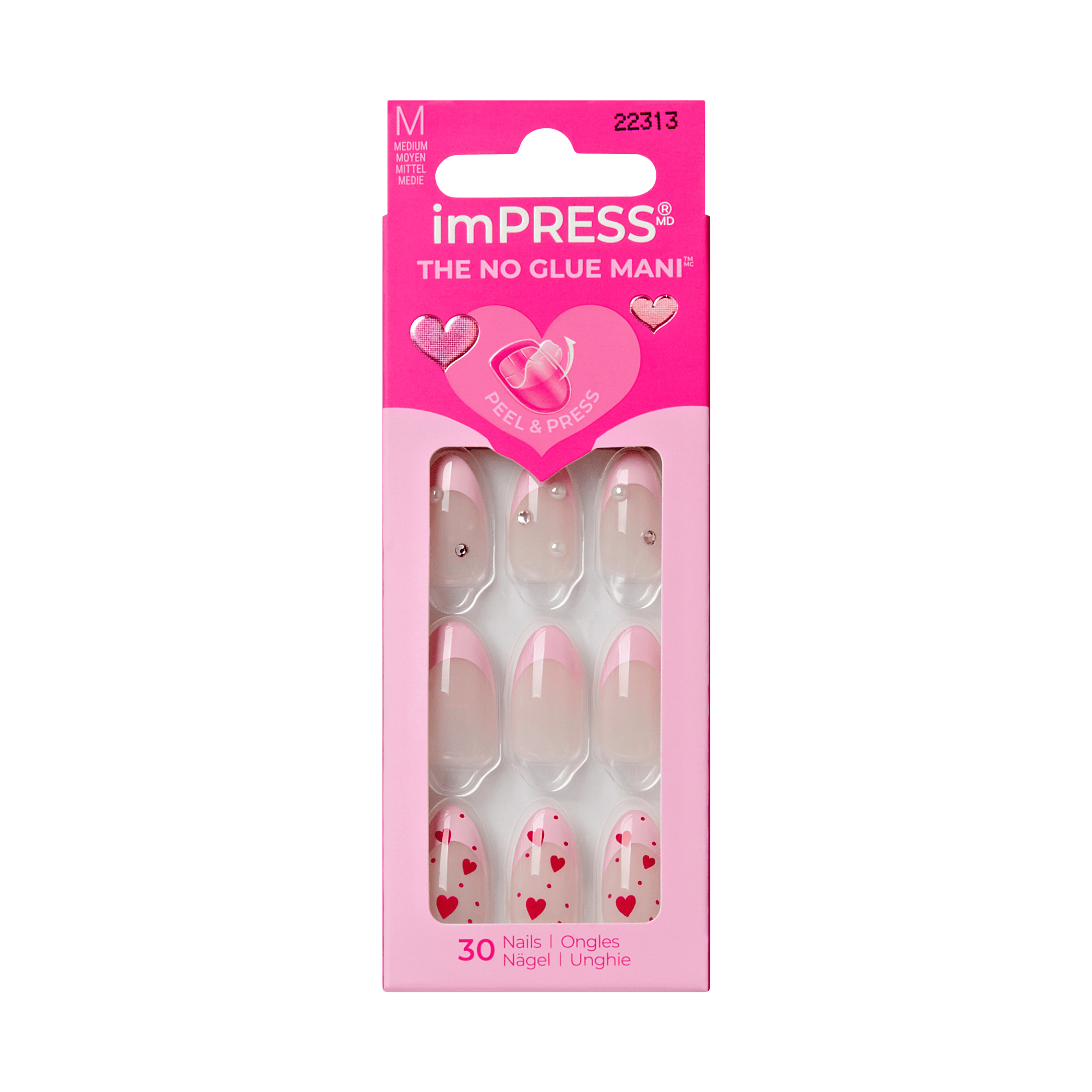 impress-still-the-one-no-glue-press-on-nails-3d-jewel-french-design-pink-medium- image 7