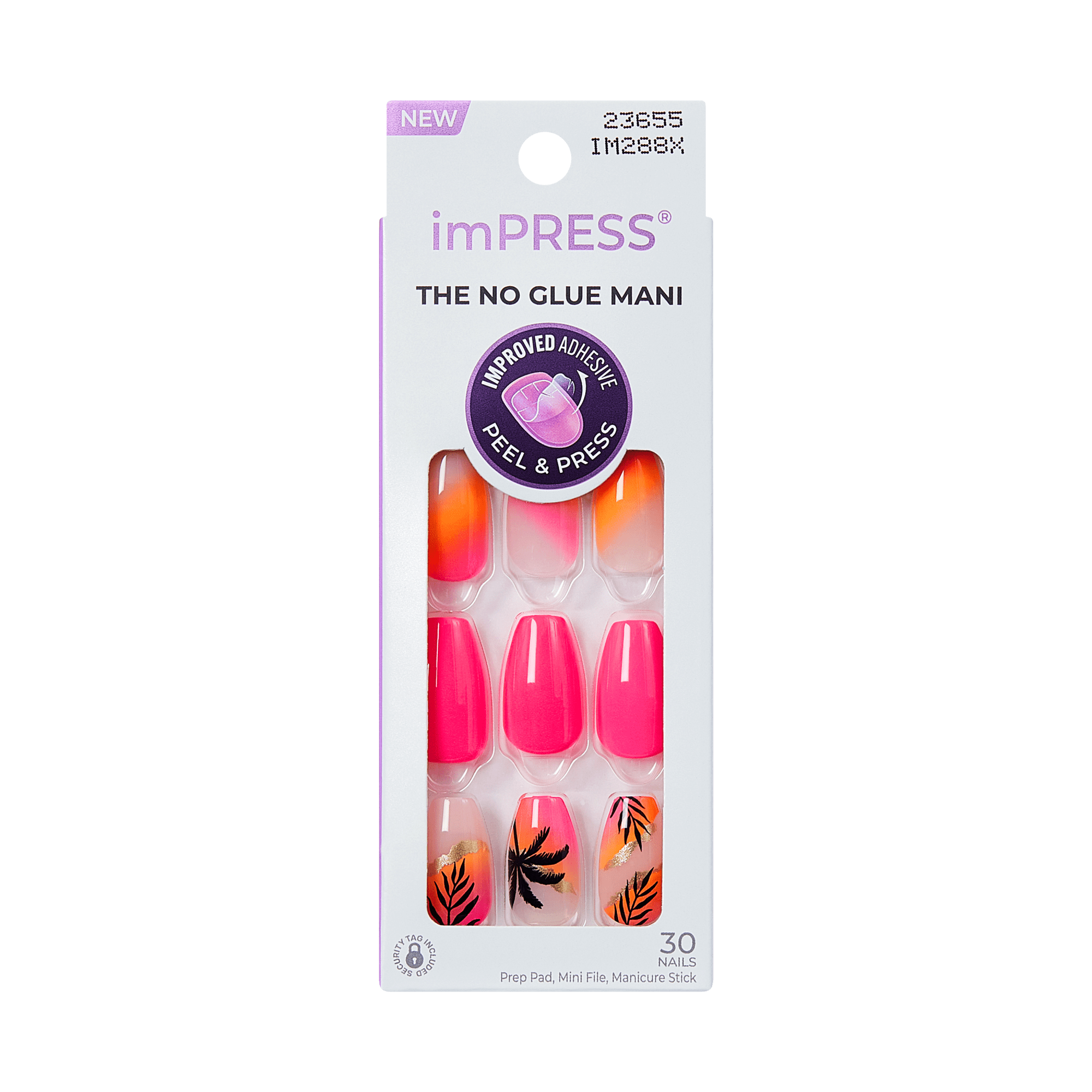 impress-sol-press-on-nails-tropical-multicolor-design-coffin-medium image 6