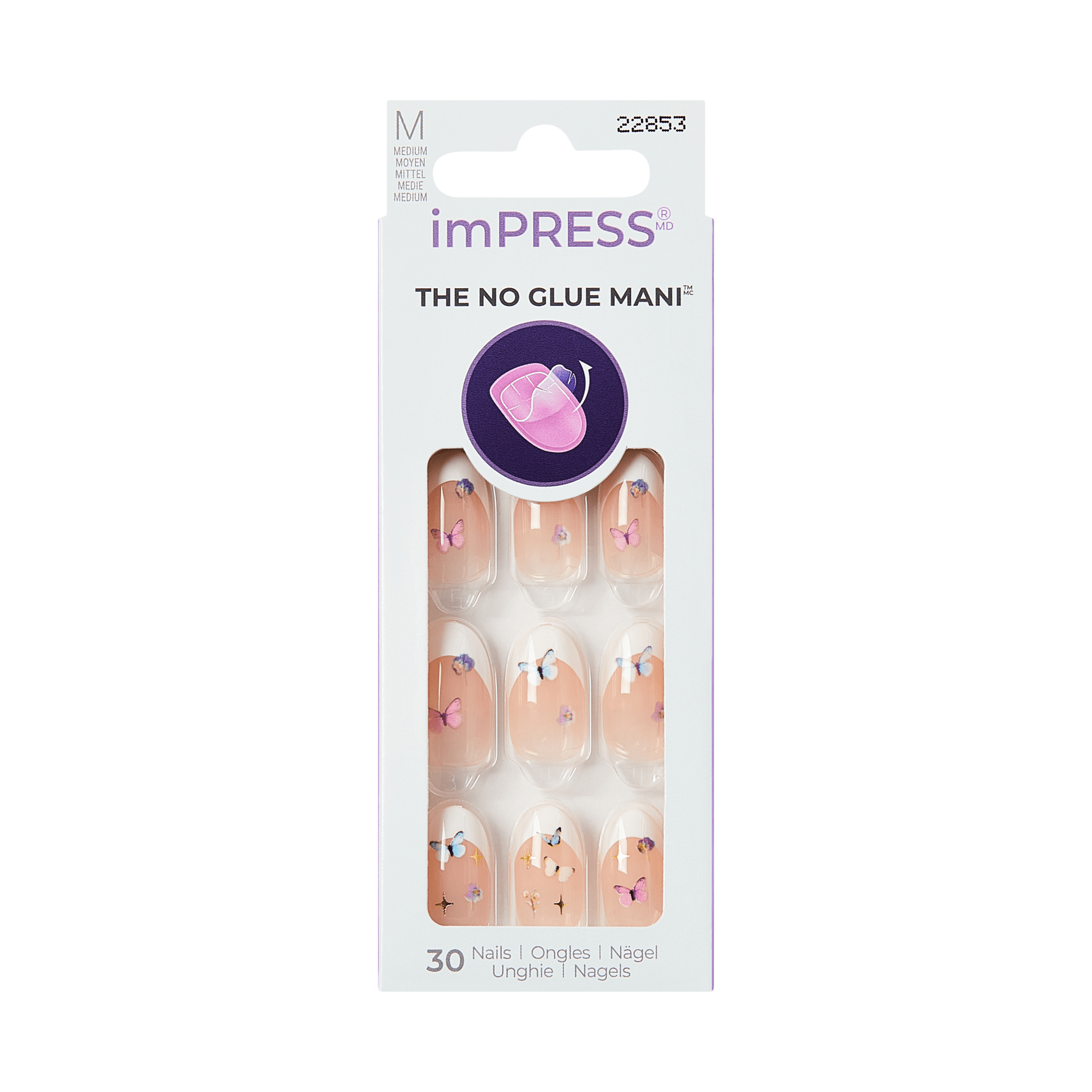 impress-elegance-no-glue-press-on-nails-french-design-oval-medium-multicolor image 6