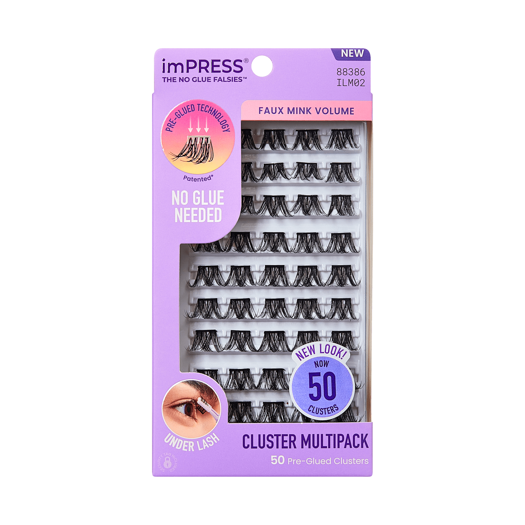 impress-falsies-faux-mink-volume-no-glue-false-eyelashes-multipack-50-lash-clust image 1