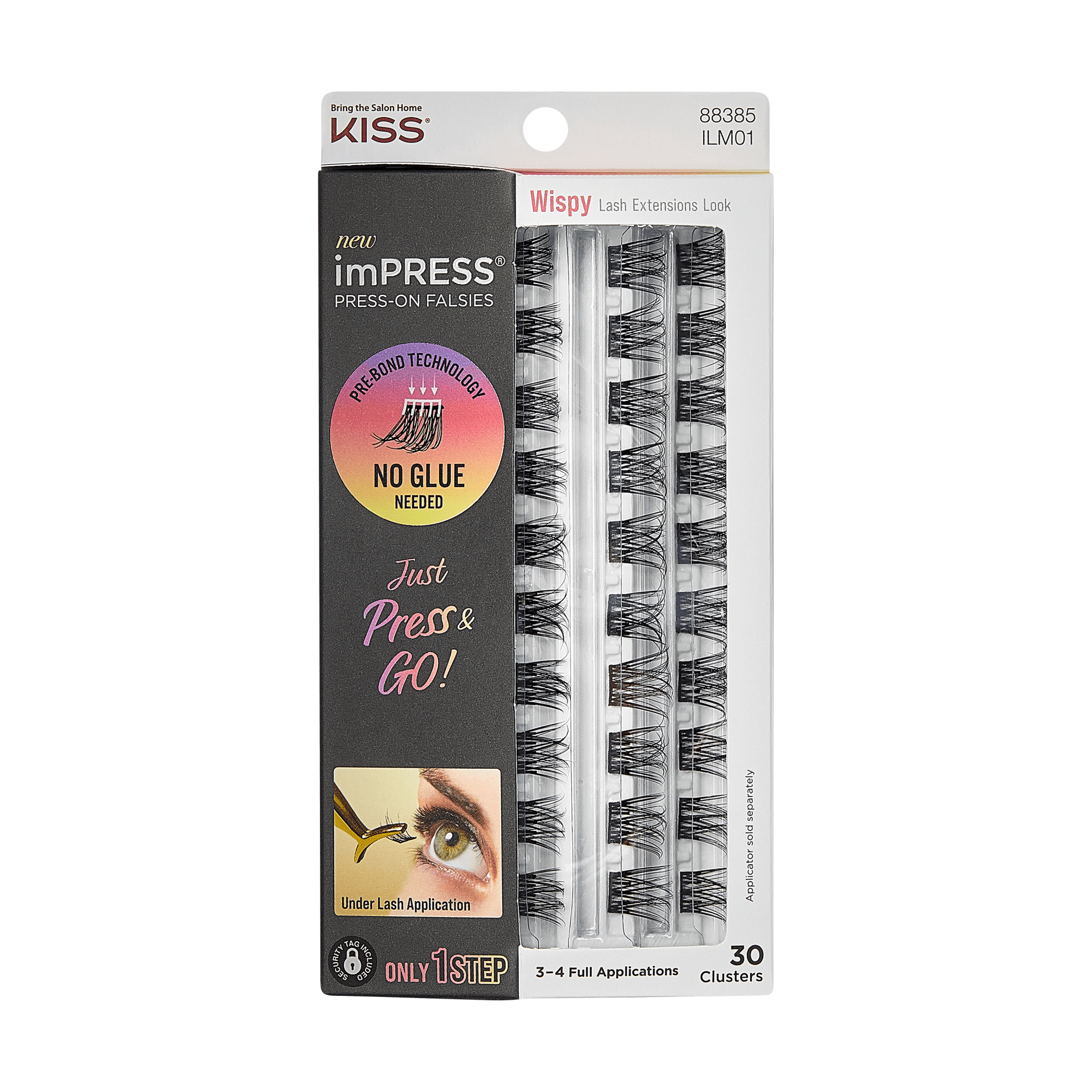 impress-falsies-pre-glued-false-eyelashes-refills-wispy-30-lash-clusters-10mm-14 image 1