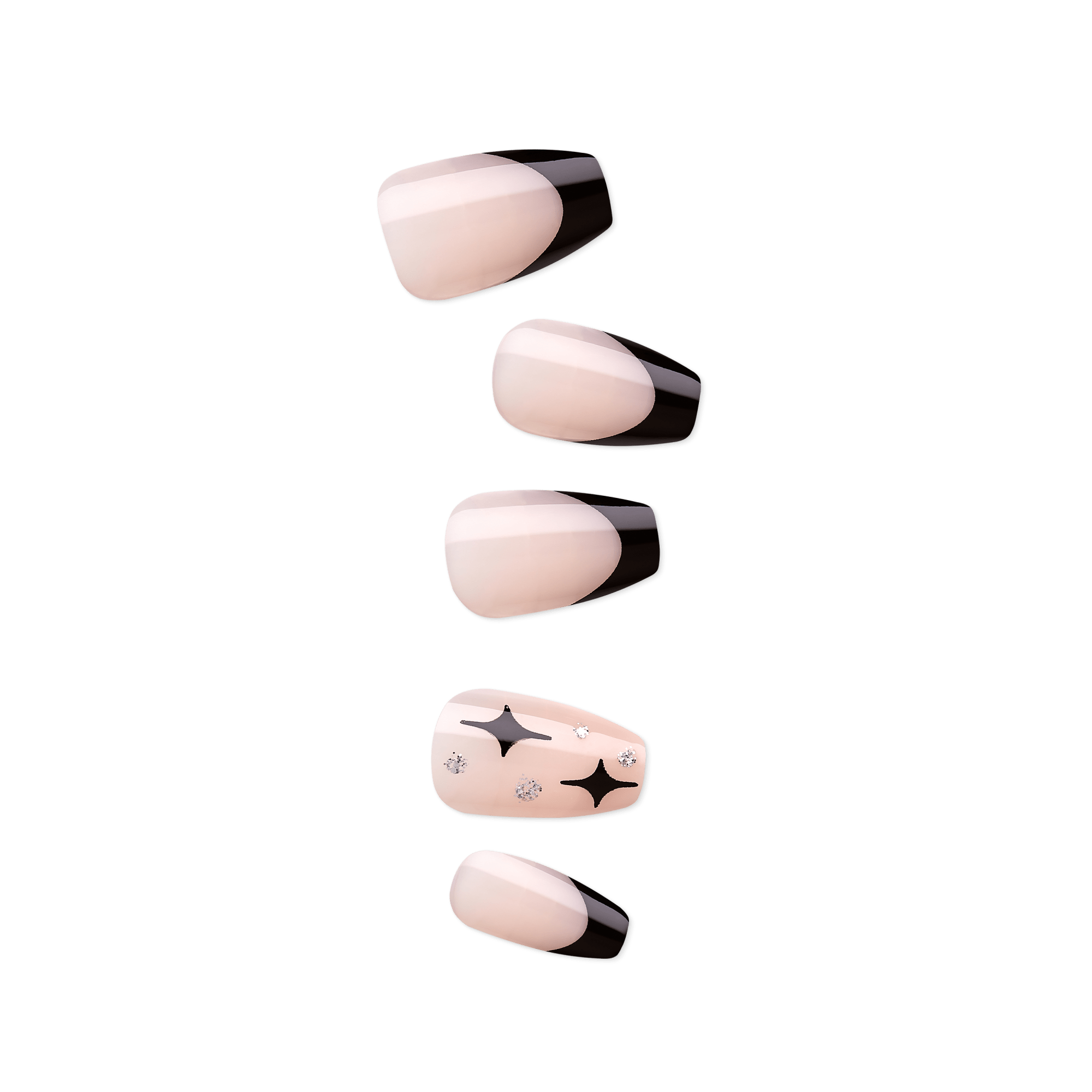 impress-design-press-on-nails-for-the-night-black-french-tip-medium-coffin image 1