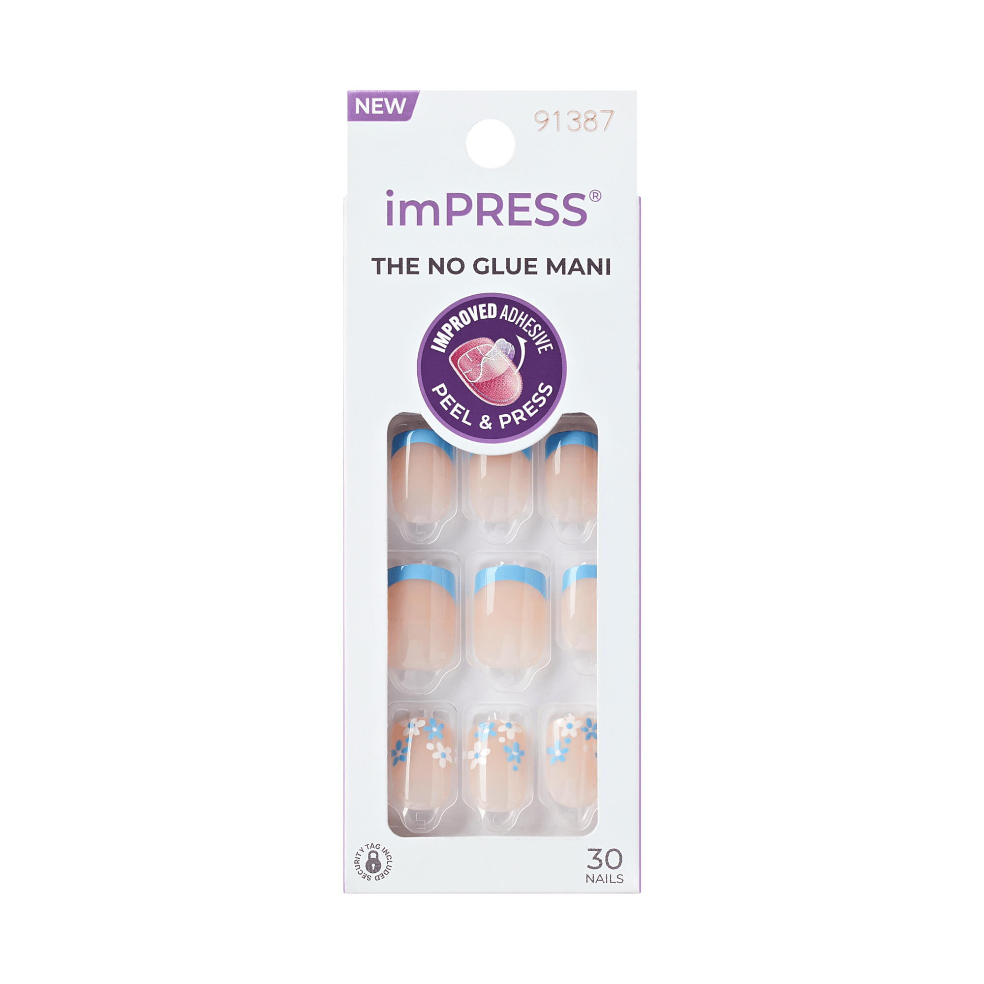 impress-french-no-glue-fake-press-on-nails-snooze-french-design-blue-short-squov image 6