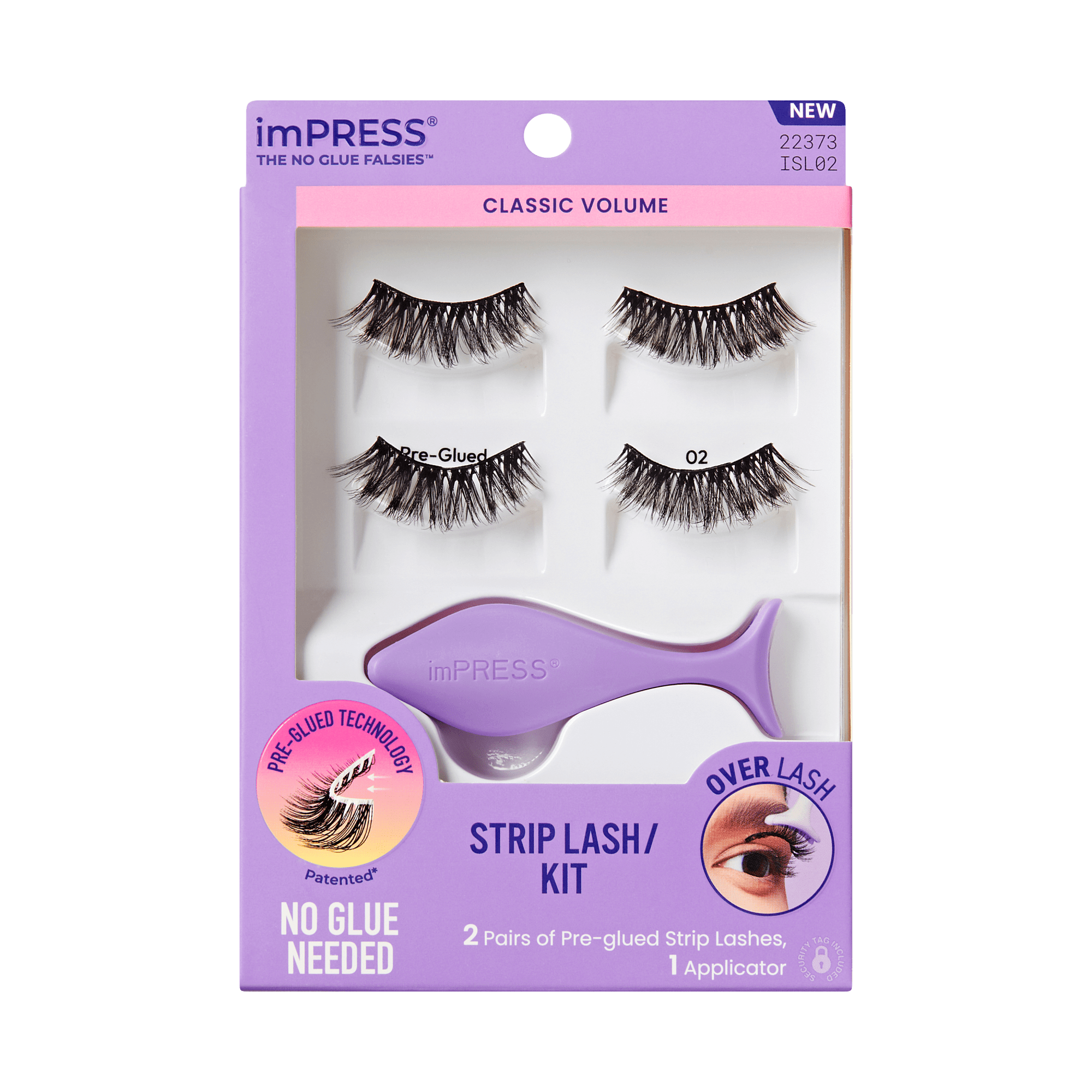 impress-falsies-pre-glued-strip-false-eyelashes-starter-kit-classic-volume-2-pai image 1