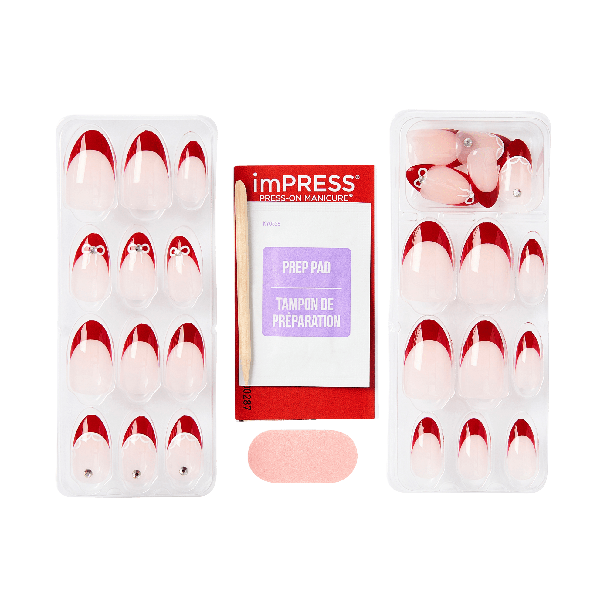 impress-design-no-glue-fake-press-on-nails-buzz-french-red-medium-almond-manicur image 5