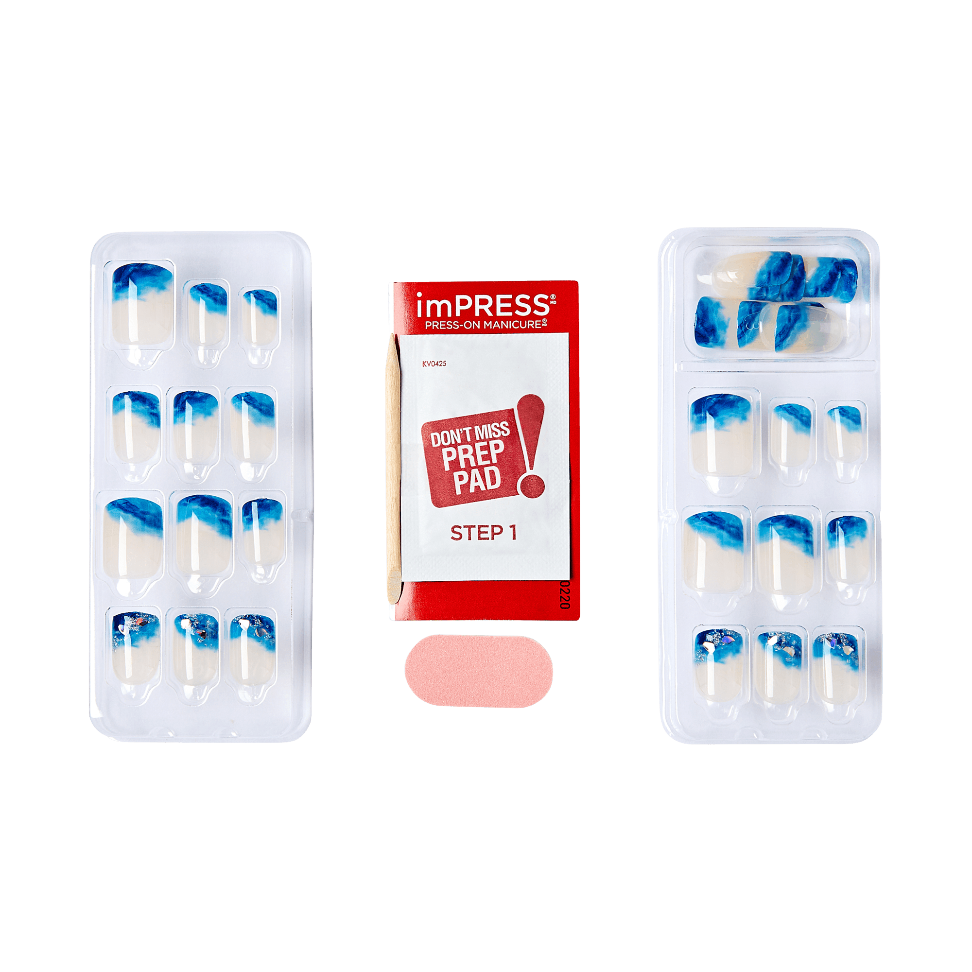 impress-all-summer-long-no-glue-press-on-nails-blue-short-squoval-with-3d-jewel- image 3