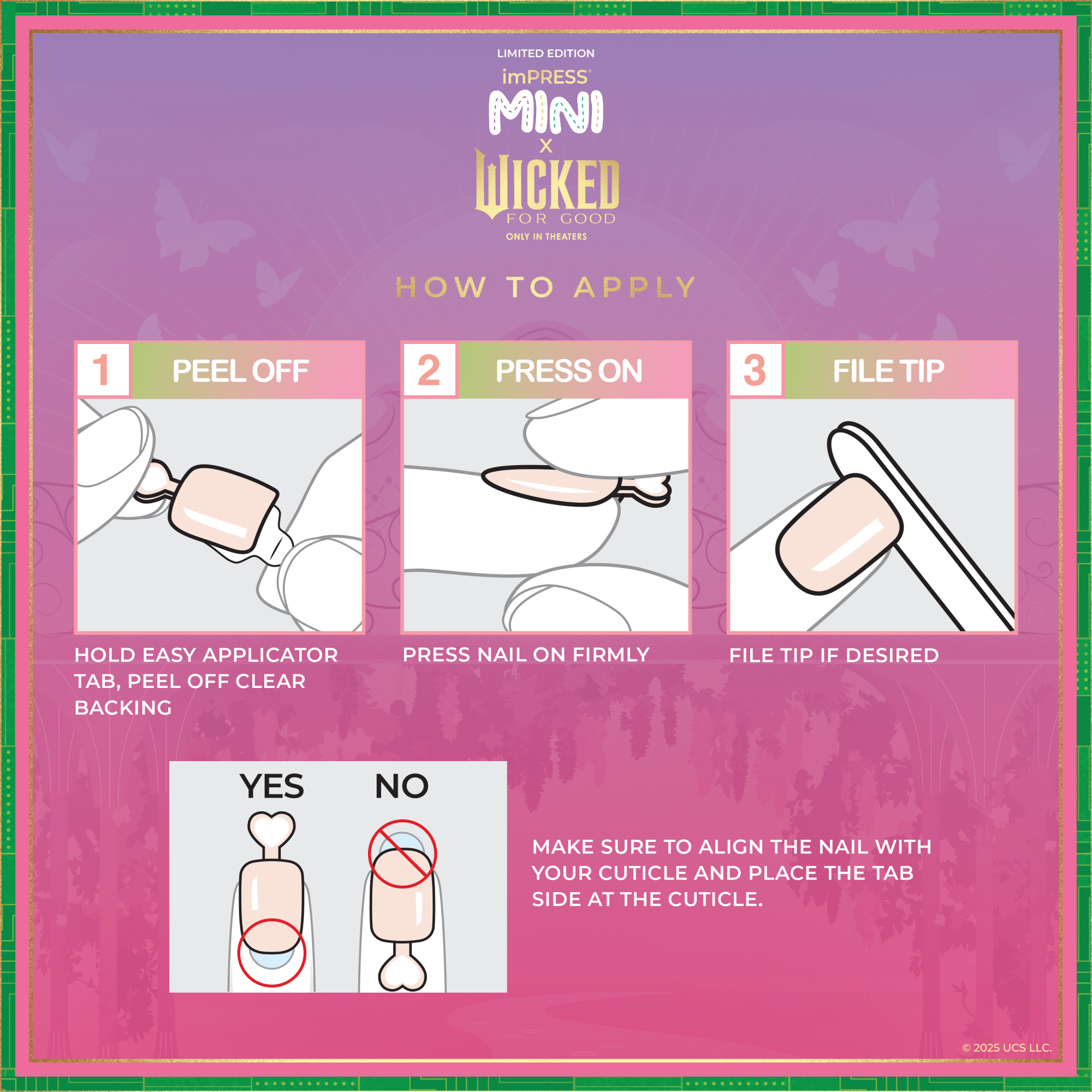 impress-mini-x-wicked-for-good-press-on-nails-perfect-duet-green-kids-squoval image 7