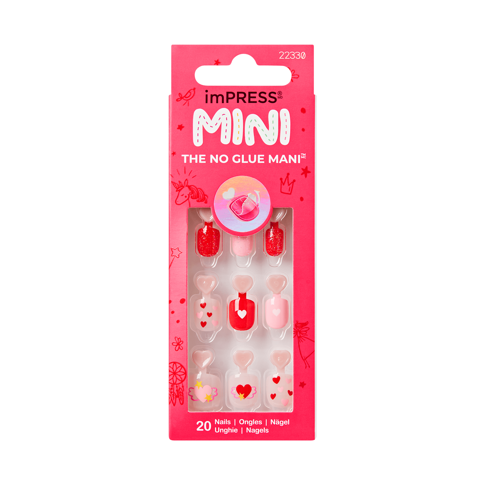 impress-kids-your-smile-press-on-nails-no-glue-multicolor-hearts-squoval-20-coun image 6