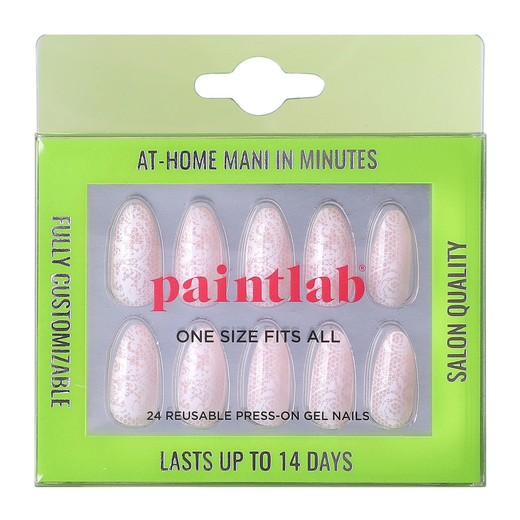 paintlab-beige-lace-almond-press-on-nails image 1