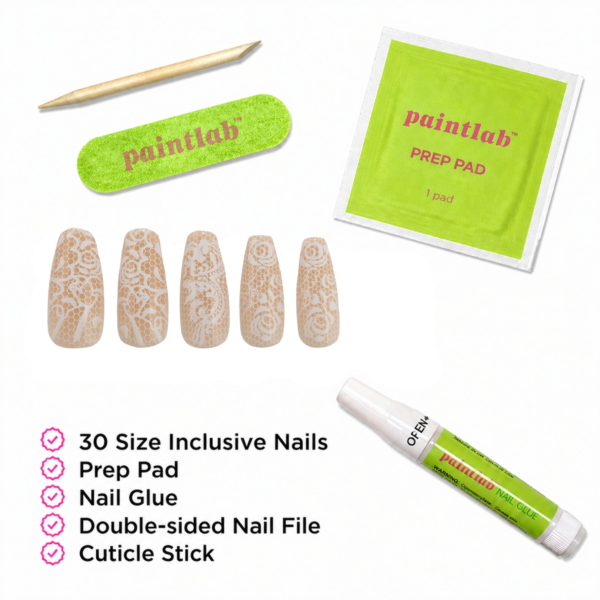 paintlab-beige-lace-coffin-press-on-nails image 4