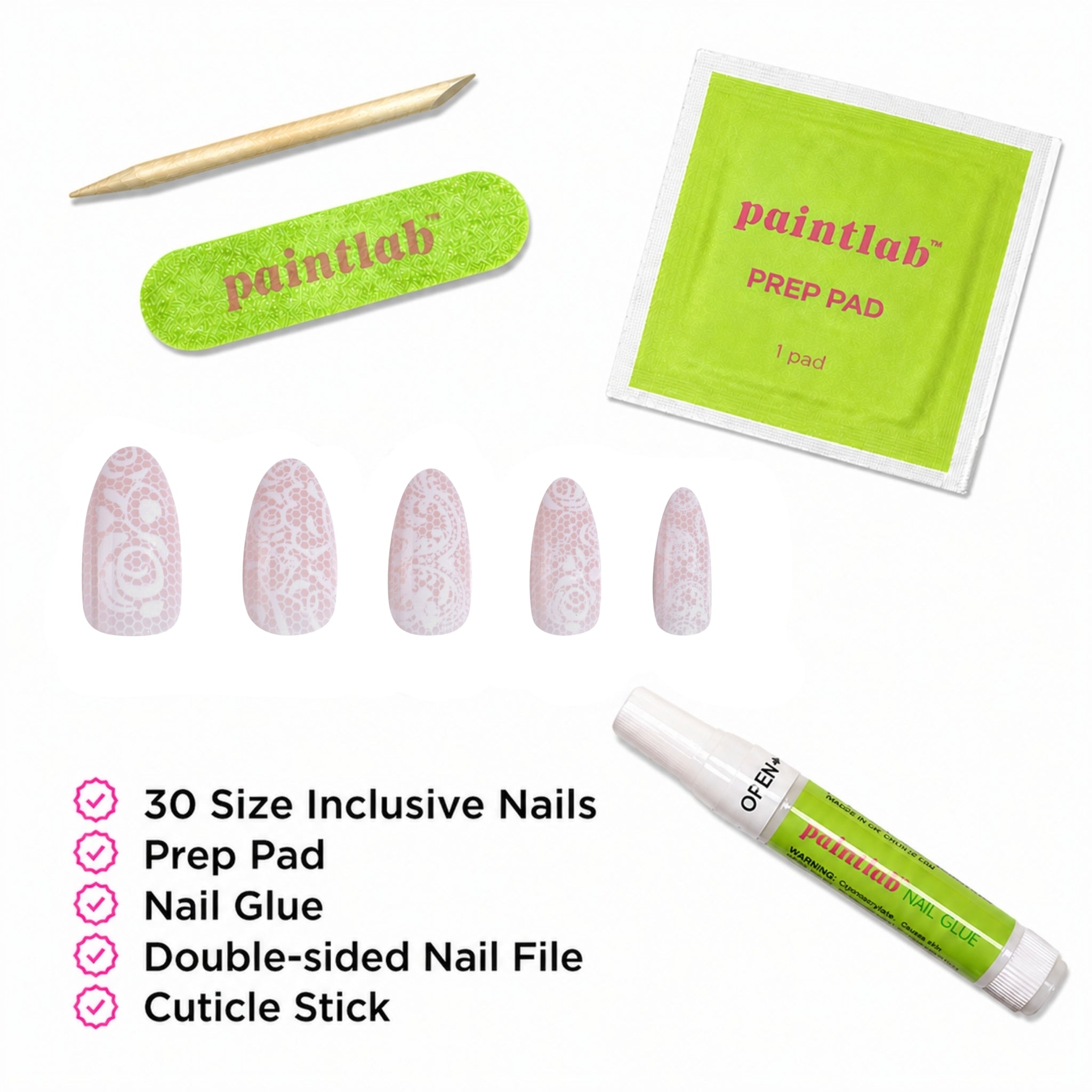 paintlab-beige-lace-almond-press-on-nails image 4