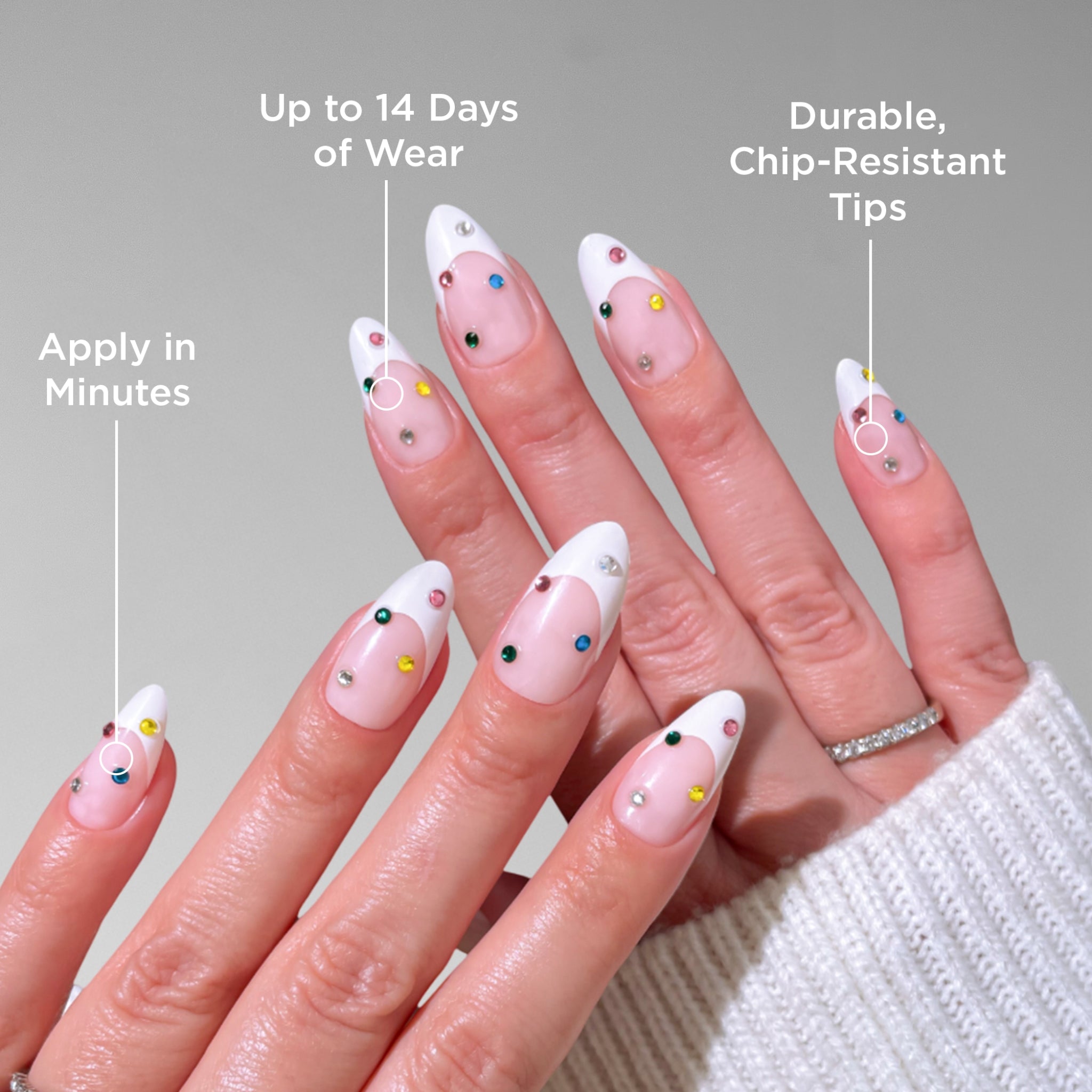 paintlab-bejeweled-almond-press-on-nails image 2