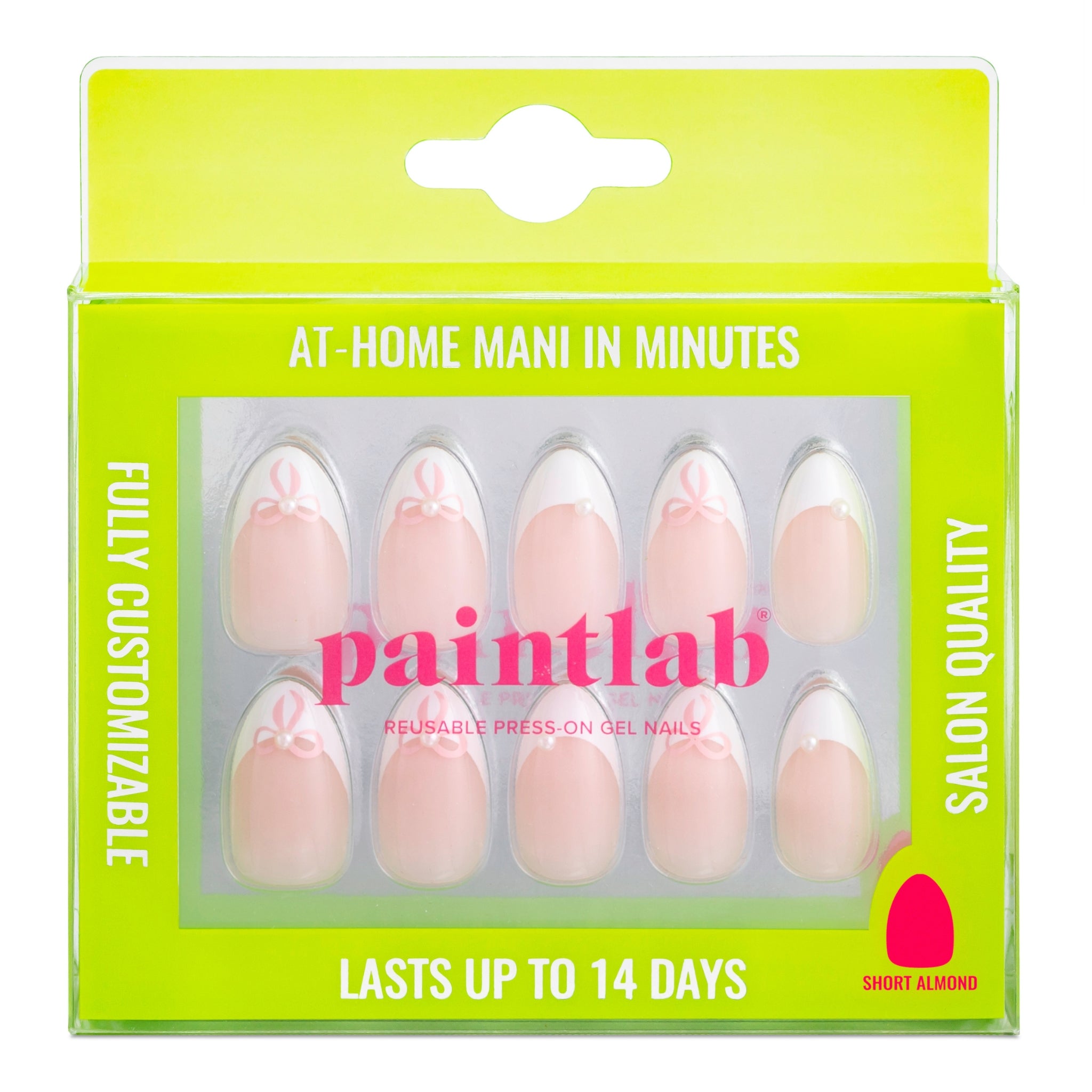 paintlab-belle-bows-short-almond-press-on-nails-3d-bow-accents-feminine-almond-s image 1