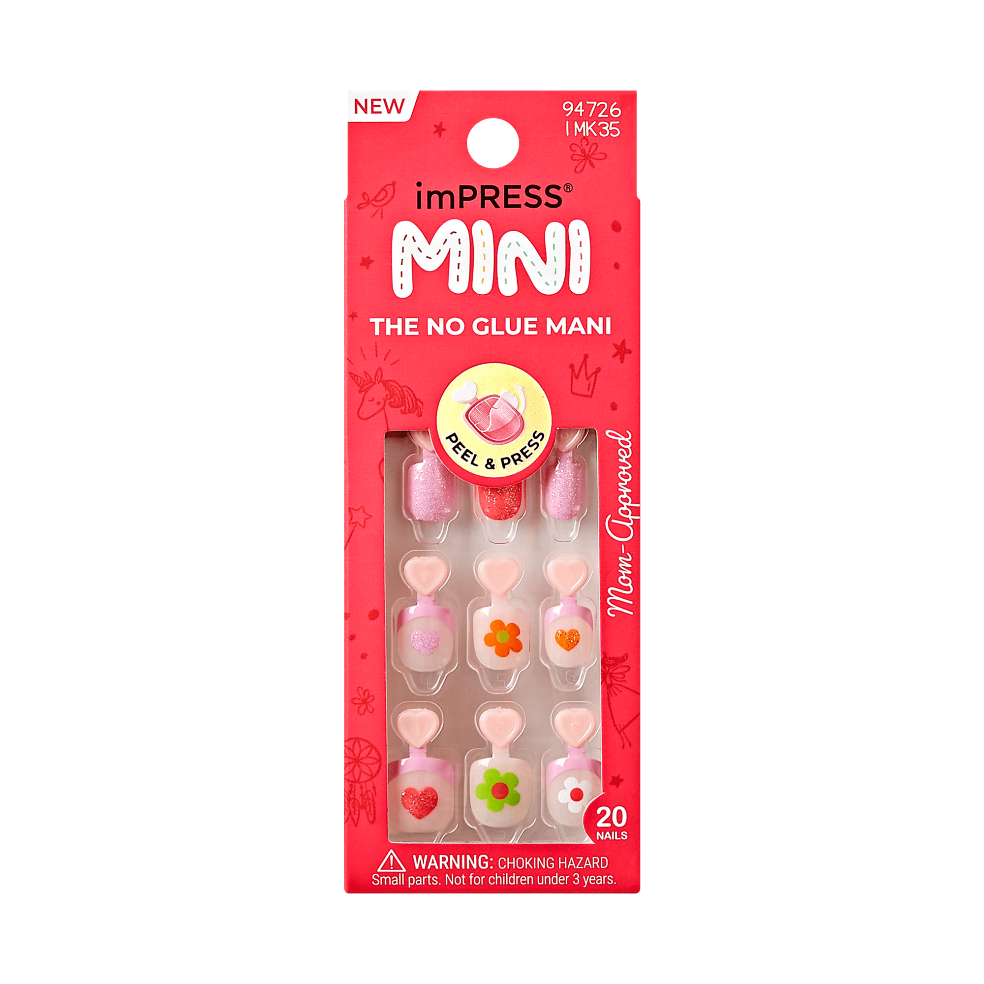 impress-kids-fairy-song-press-on-nails-pink-squoval-20-nails image 5