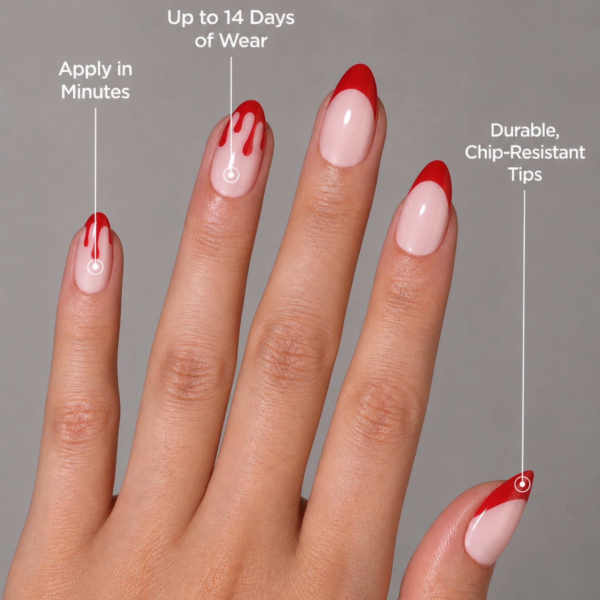 paintlab-bloody-red-short-almond-press-on-nails-halloween-nail-set image 2