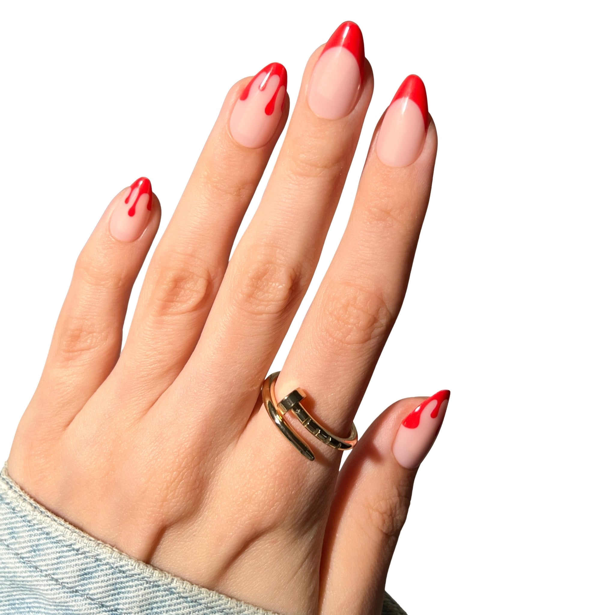 paintlab-bloody-red-short-almond-press-on-nails-halloween-nail-set image 5