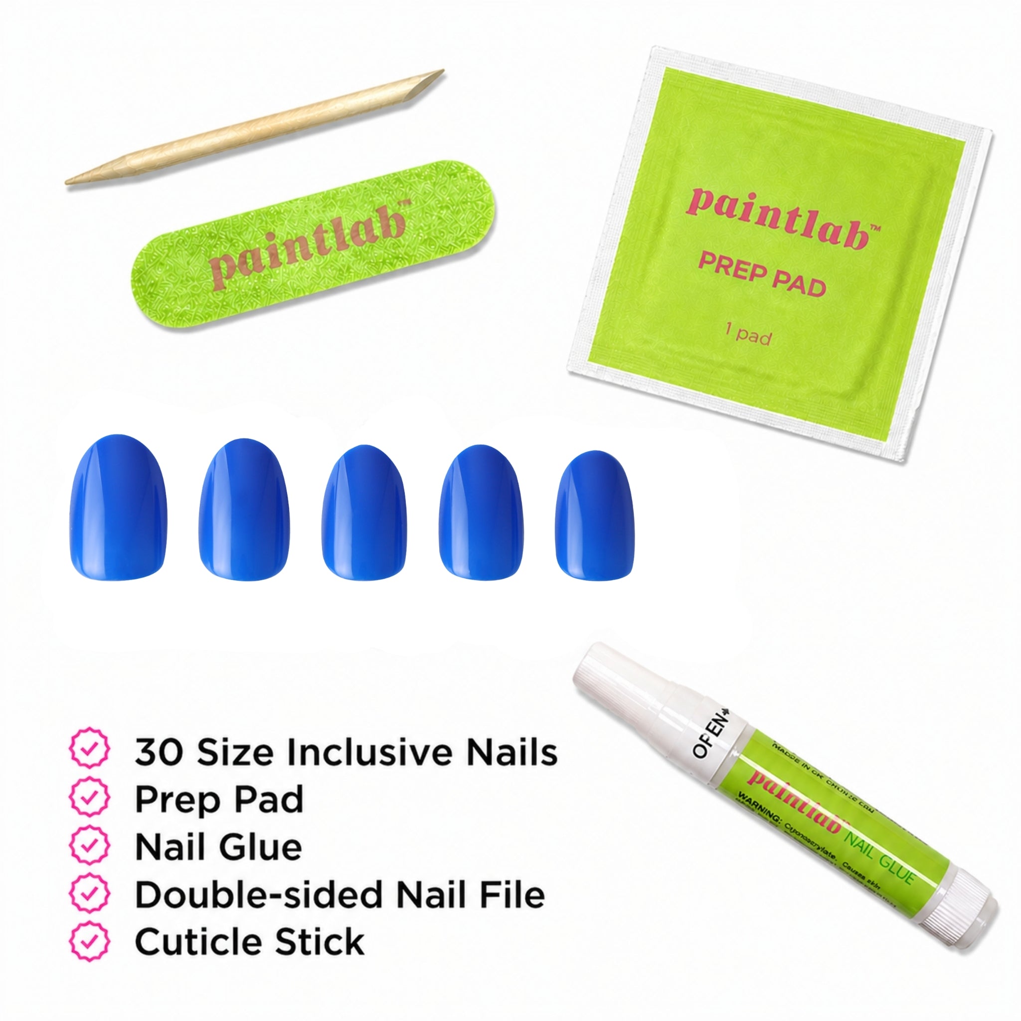 paintlab-blue-boom-oval-press-on-nails-bold-blue-solids image 4