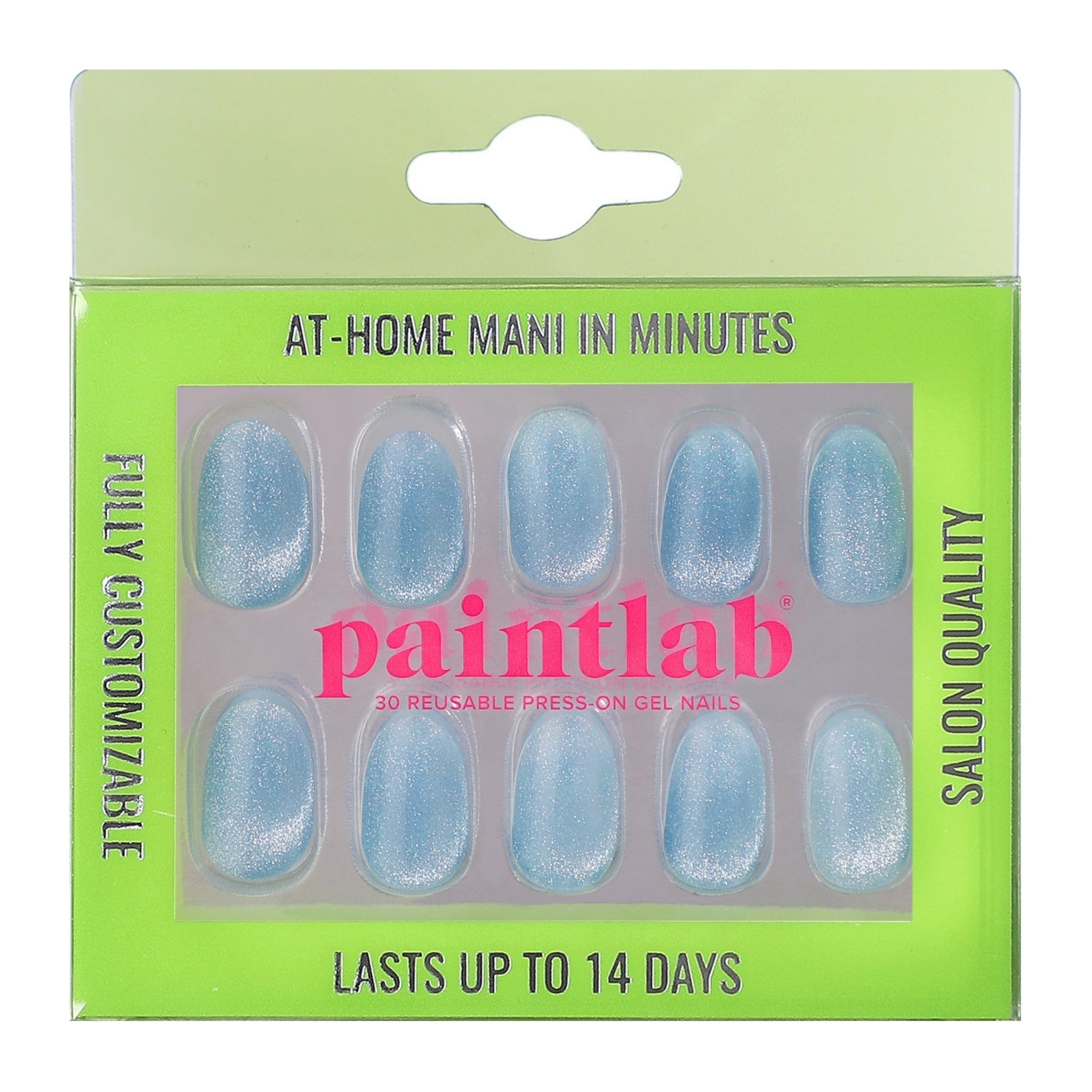 paintlab-blue-velvet-cat-eye-oval-press-on-nails image 1
