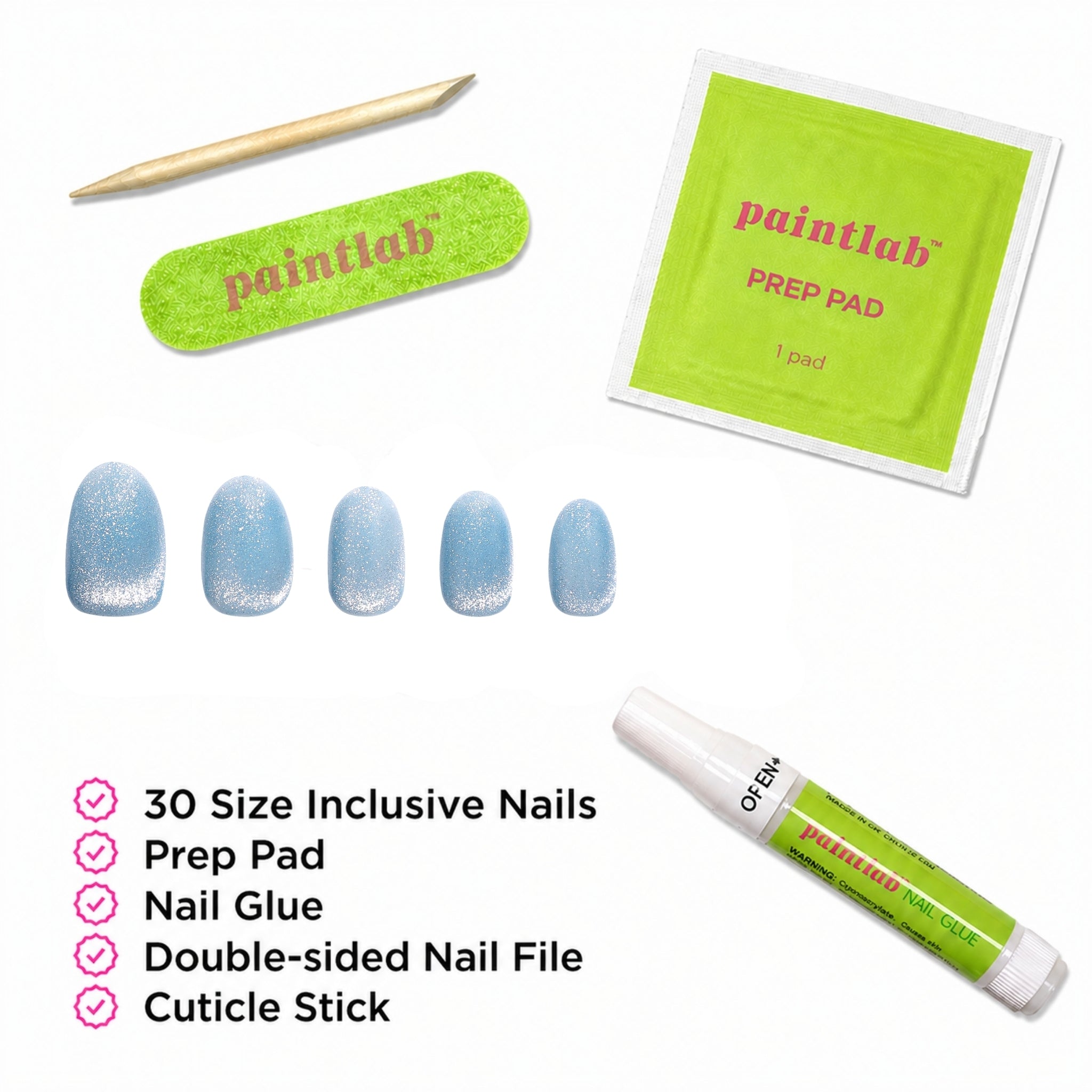 paintlab-blue-velvet-cat-eye-oval-press-on-nails image 4