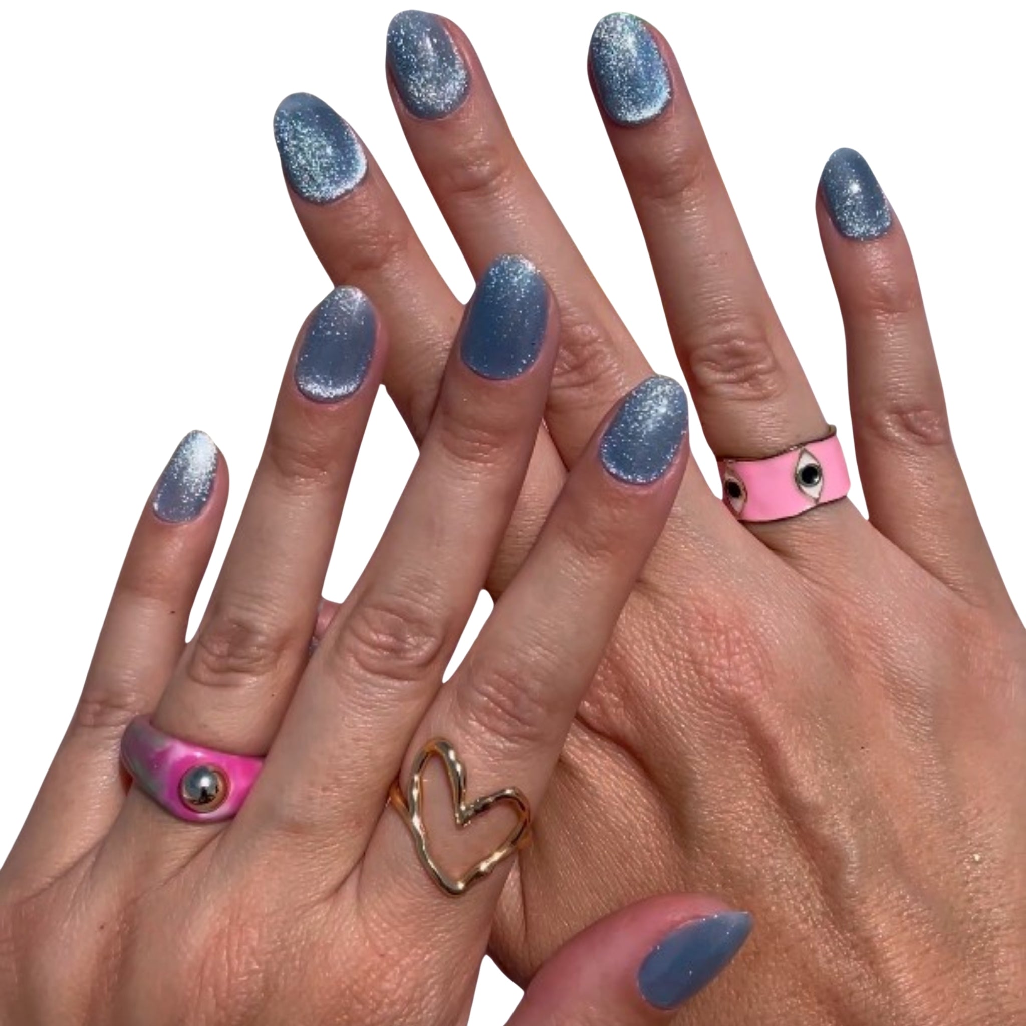 paintlab-blue-velvet-cat-eye-oval-press-on-nails image 5