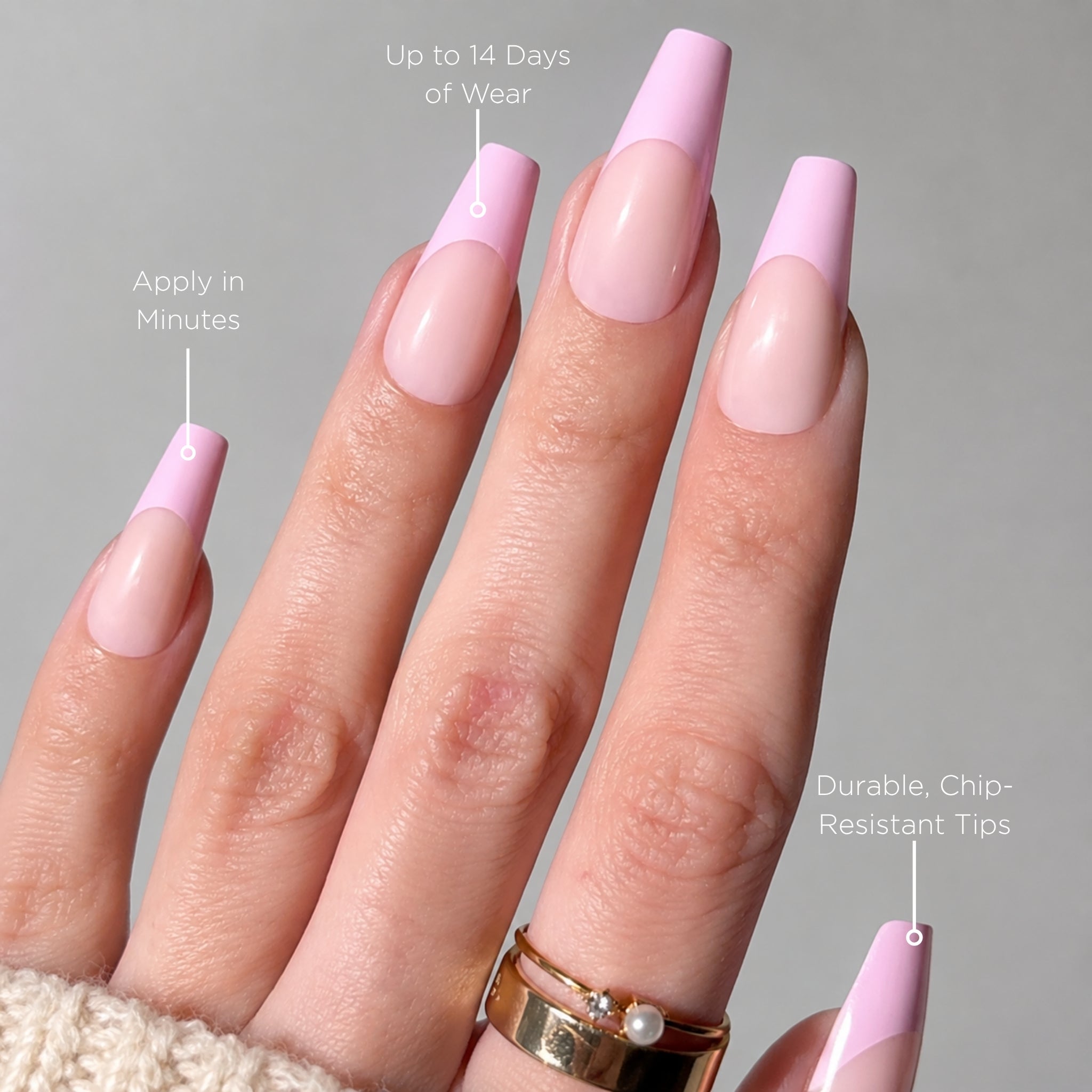 paintlab-blush-pink-coffin-sleek-press-on-nails image 2