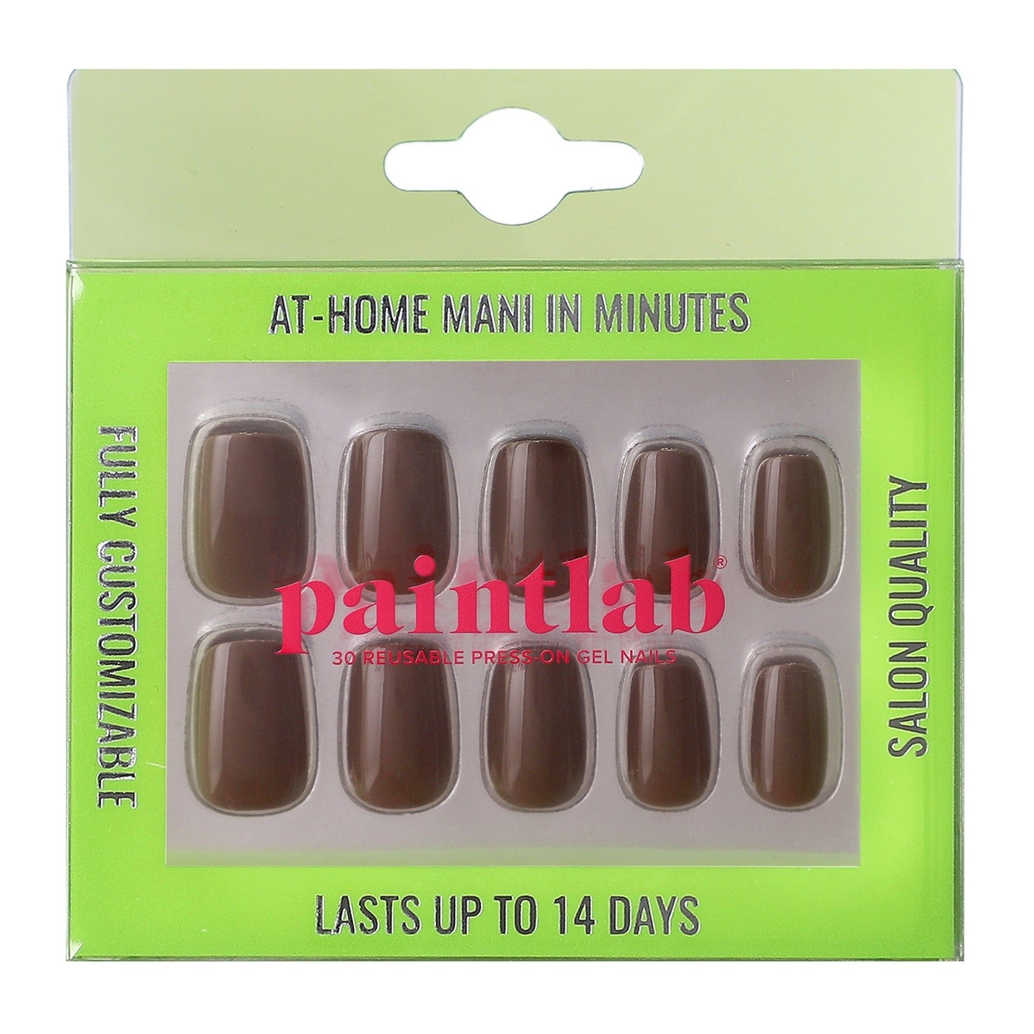 paintlab-brown-mocha-squoval-press-on-nails image 1