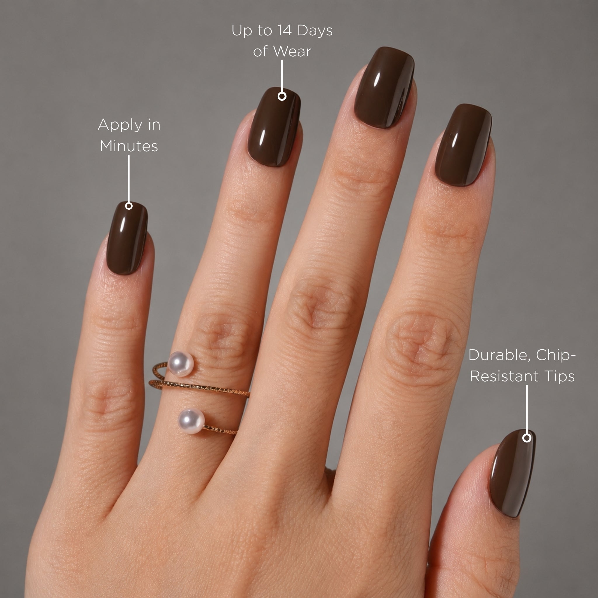 paintlab-brown-mocha-squoval-press-on-nails image 2