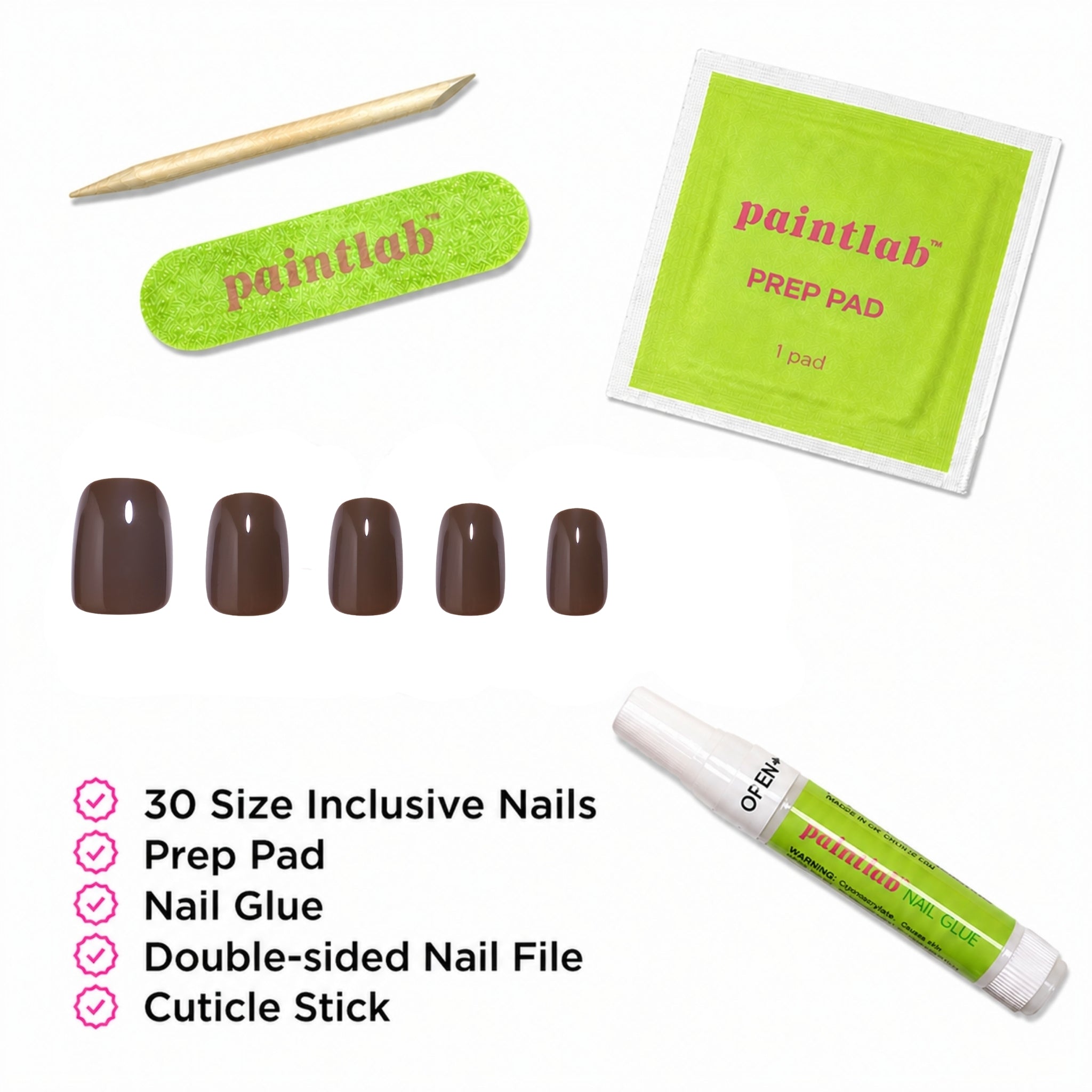 paintlab-brown-mocha-squoval-press-on-nails image 4