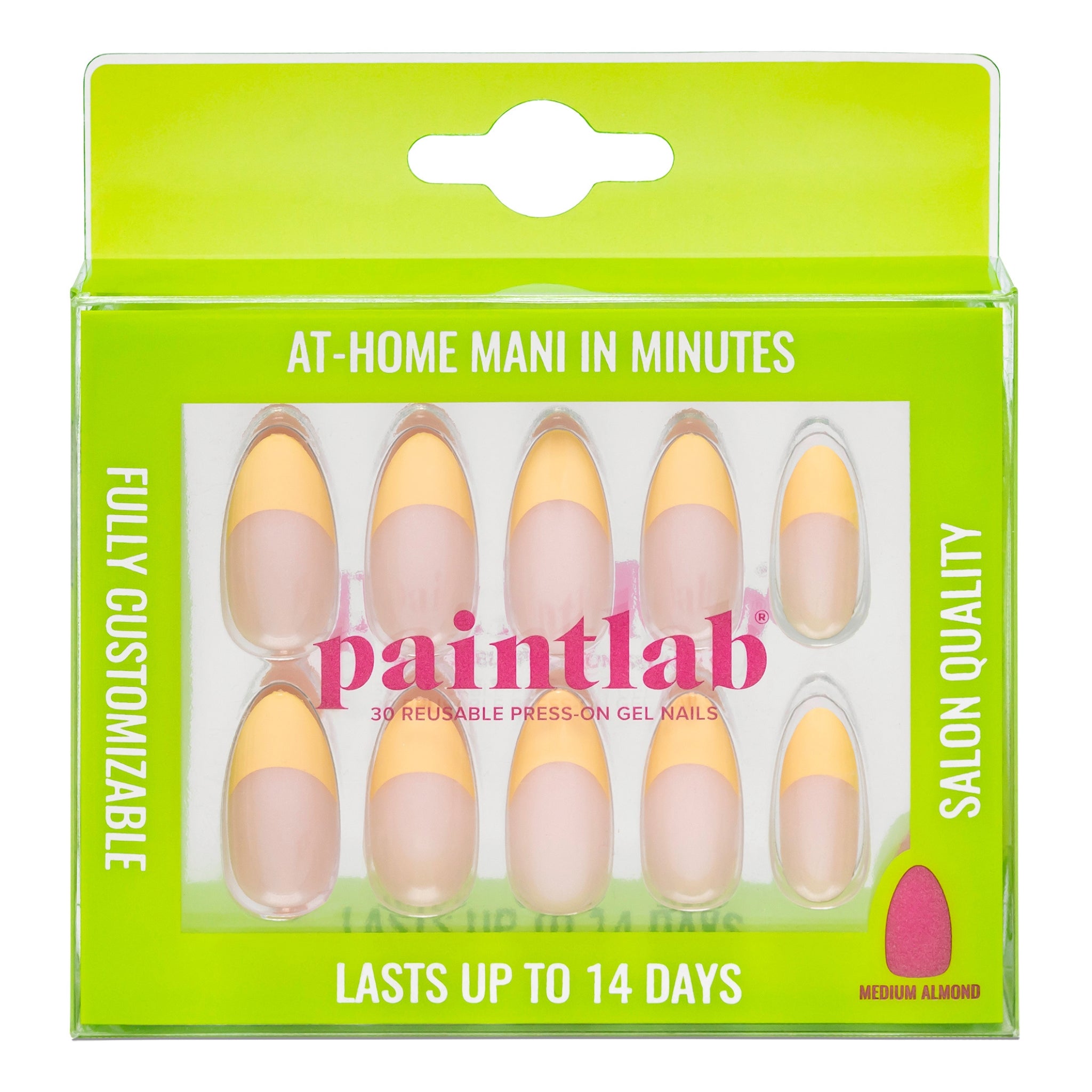 paintlab-butter-yellow-chrome-almond-press-on-nails image 1