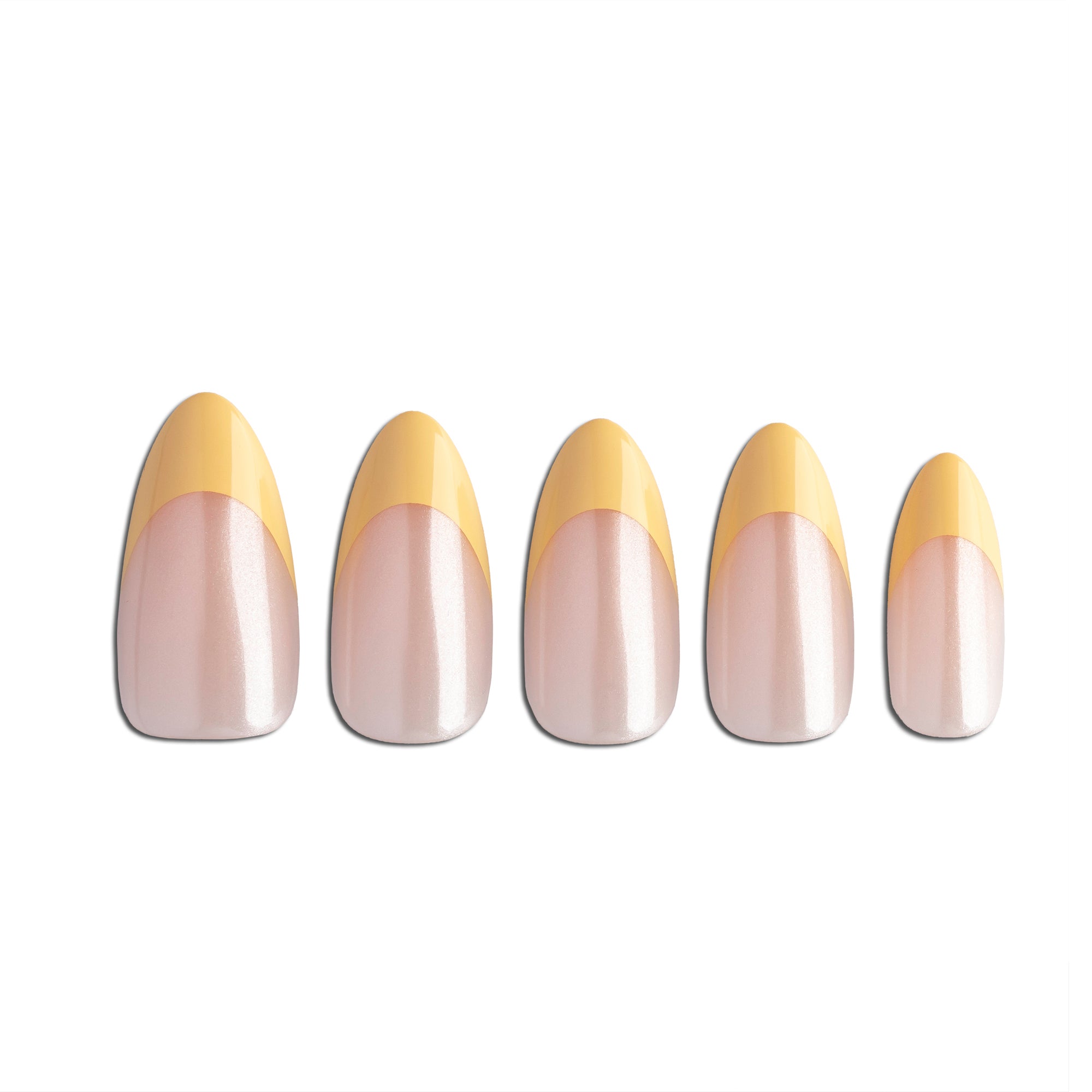 paintlab-butter-yellow-chrome-almond-press-on-nails image 3