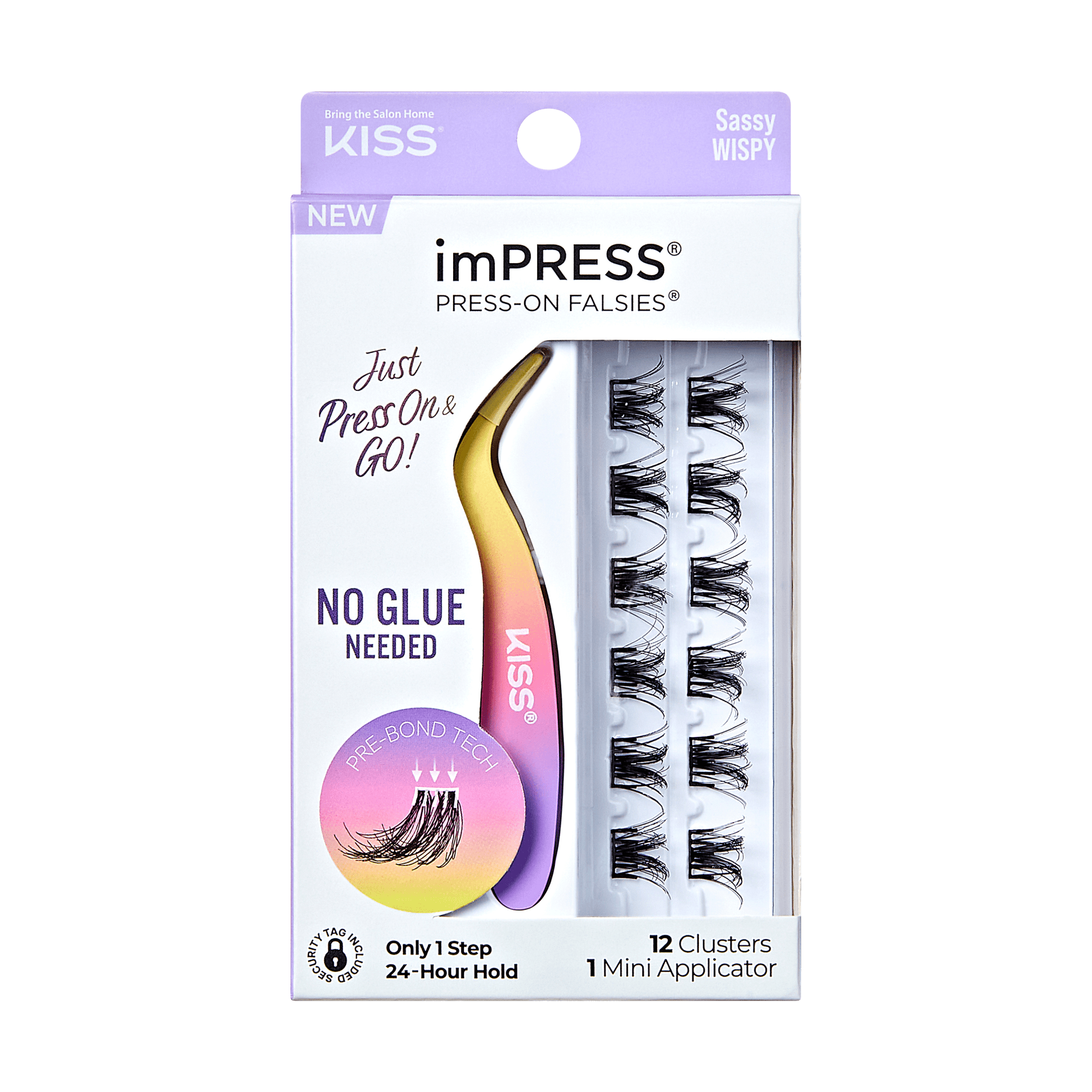impress-falsies-pre-glued-false-eyelashes-minipack-sassy-12-clusters-with-applic image 1