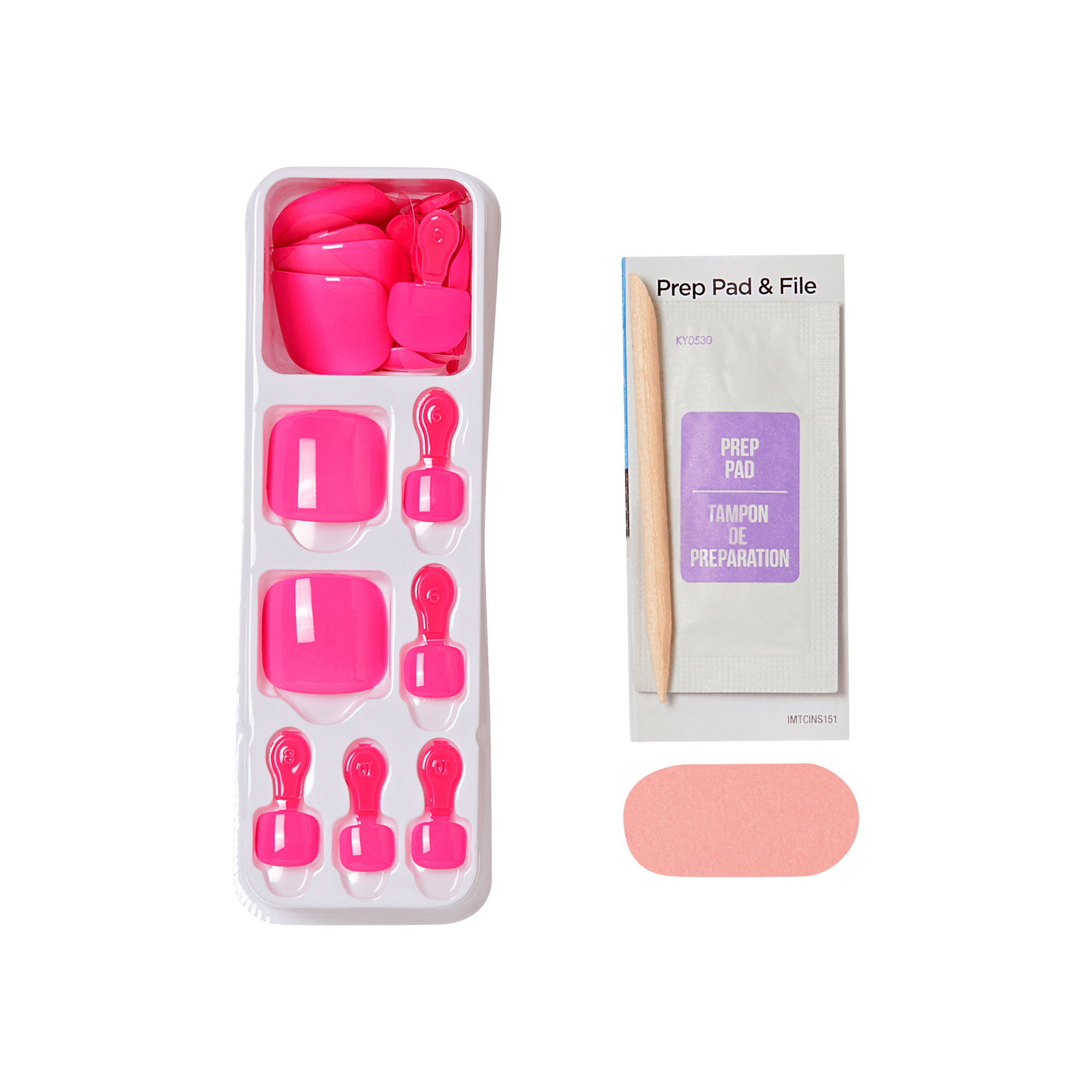 impress-color-press-on-toenails-bloomi-solid-pink-short-squoval-pedicure-set image 3