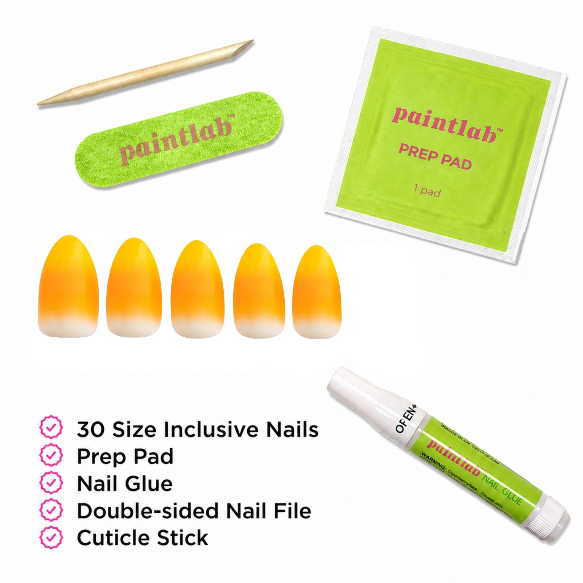 paintlab-candy-corn-short-almond-press-on-nails image 4