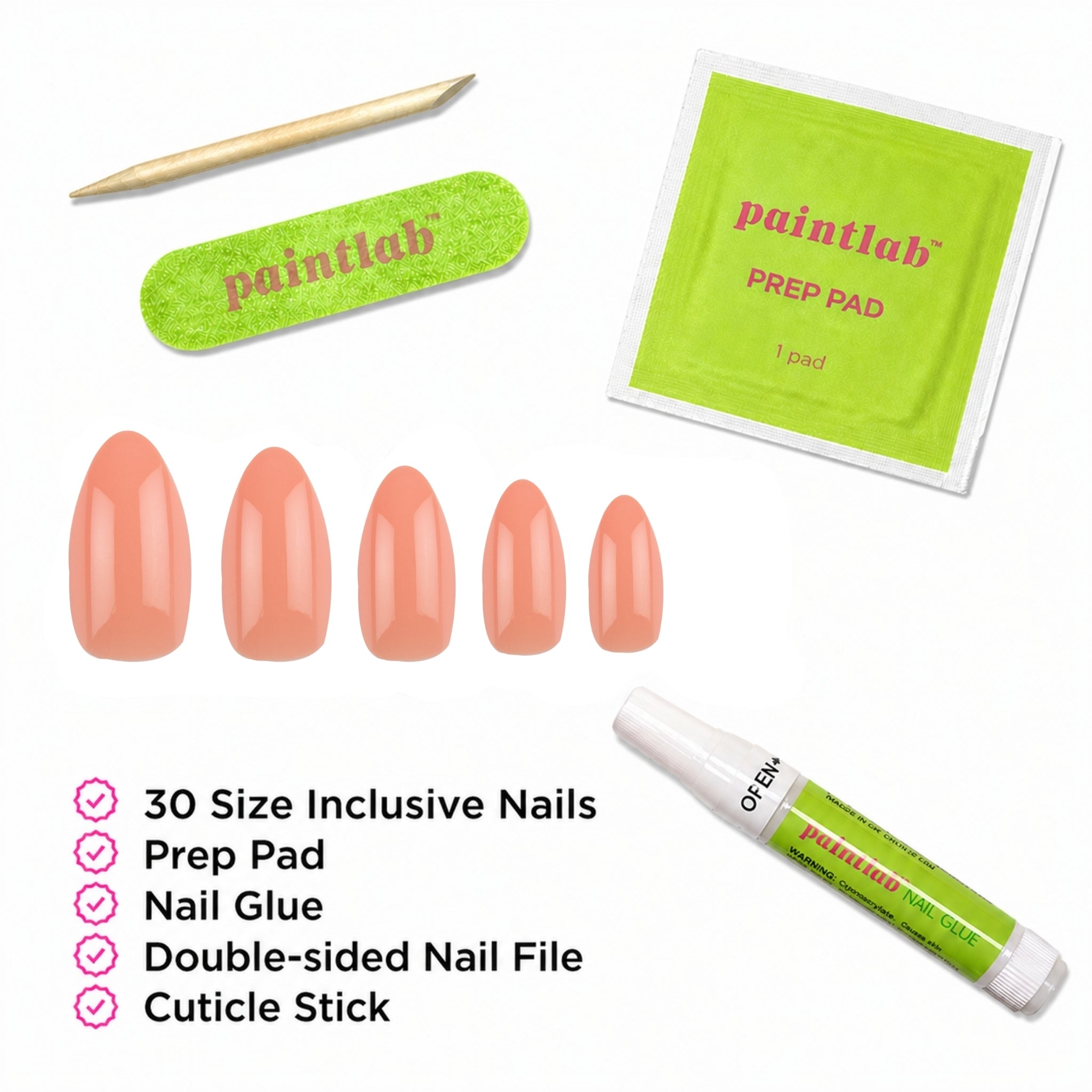 paintlab-cantaloupe-almond-press-on-nails-warm-orange-peach-solid-color-almond-s image 4