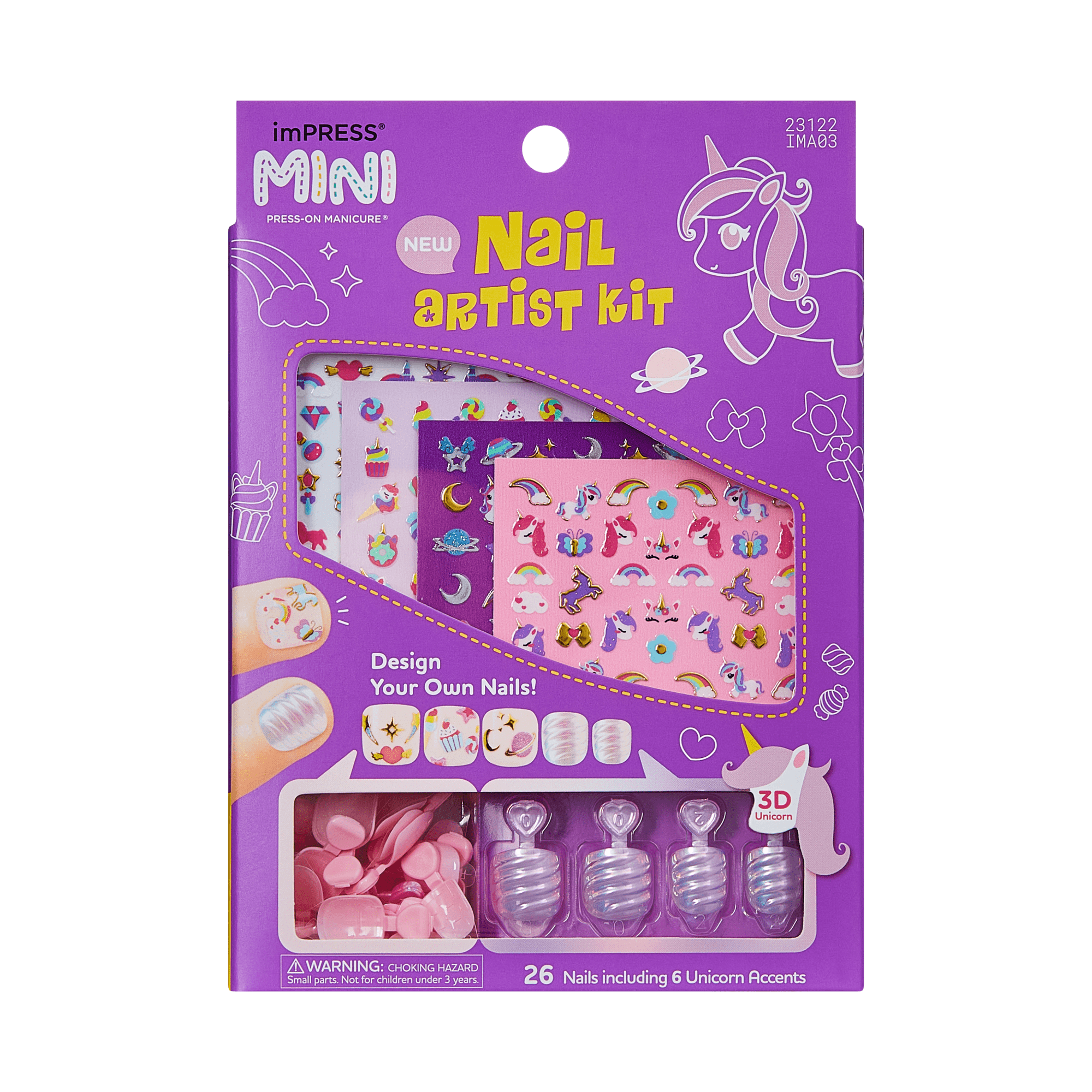 impress-mini-nail-artist-kit-unicorn-dream-no-glue-multicolor-squoval-kids-manic image 1