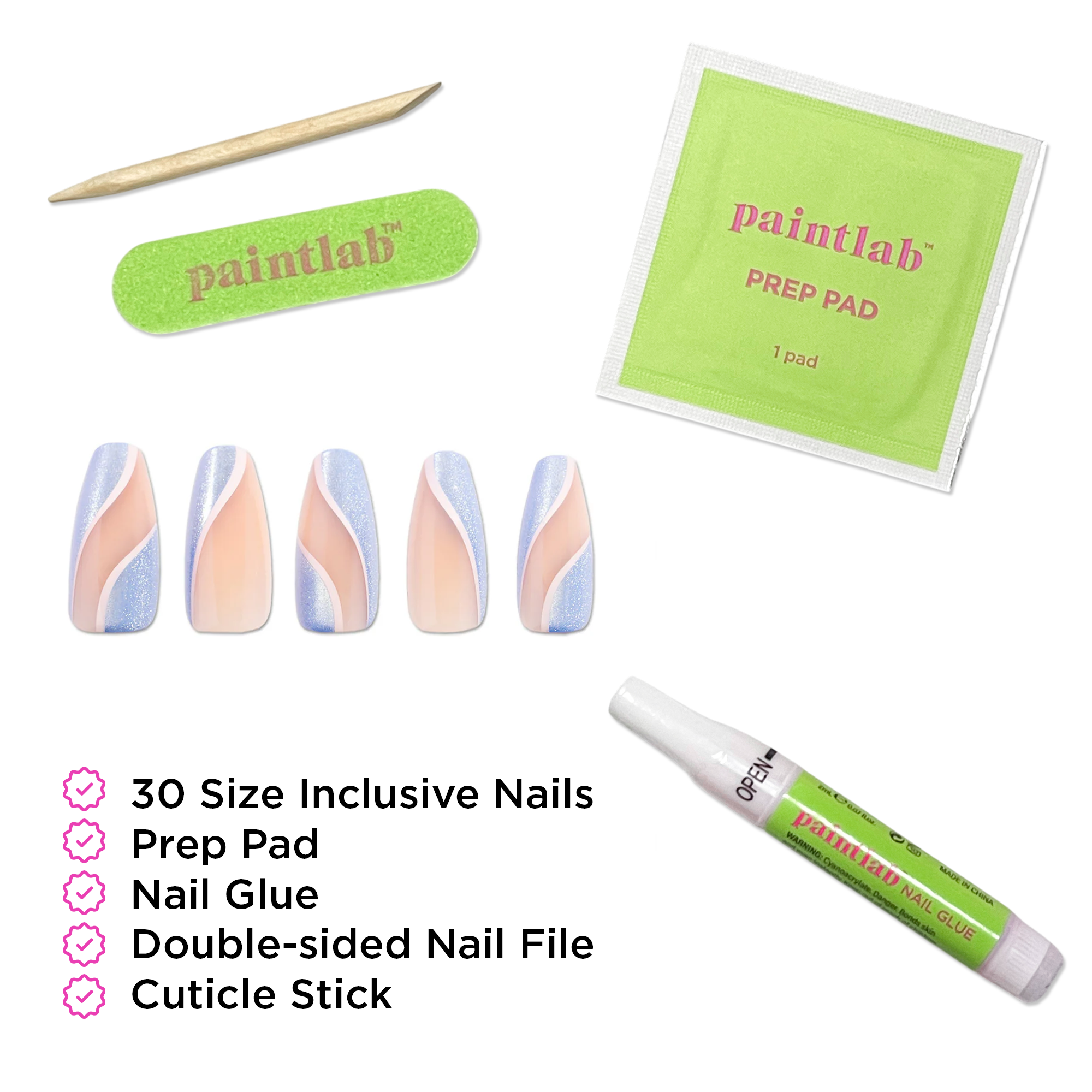 paintlab-celestial-waves-coffin-sleek-press-on-nails image 4