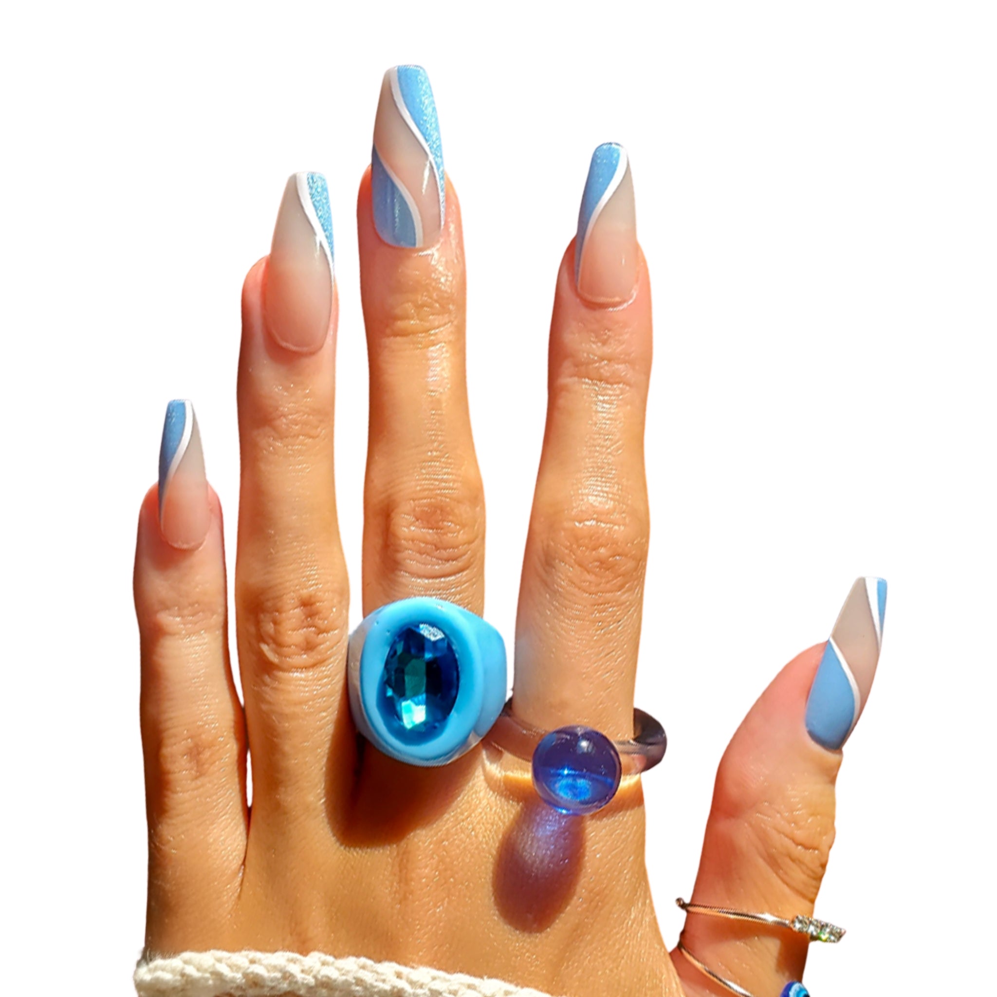 paintlab-celestial-waves-coffin-sleek-press-on-nails image 5