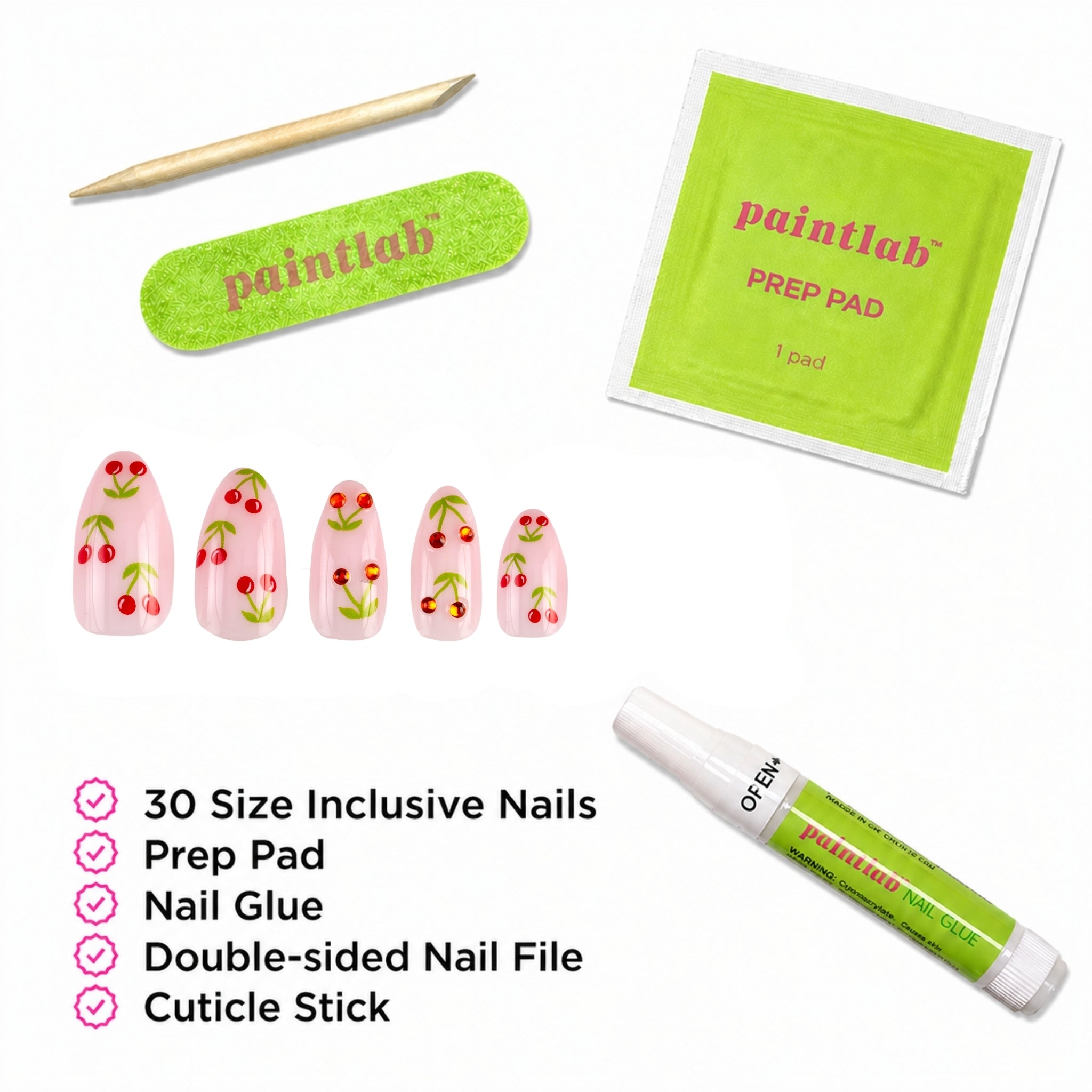 paintlab-cherry-bomb-almond-press-on-nails image 4