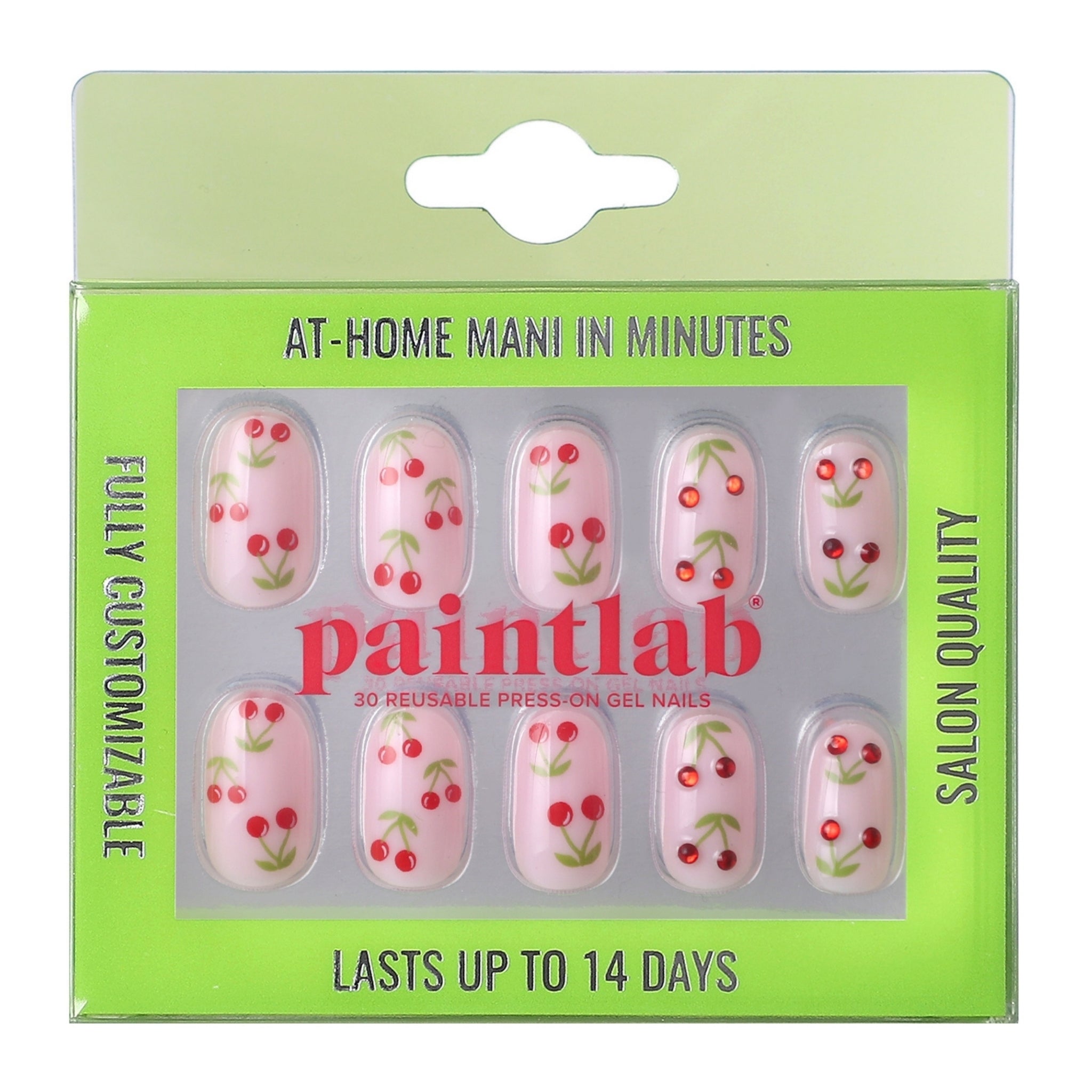 paintlab-cherry-bomb-ii-in-oval-press-on-nails image 1