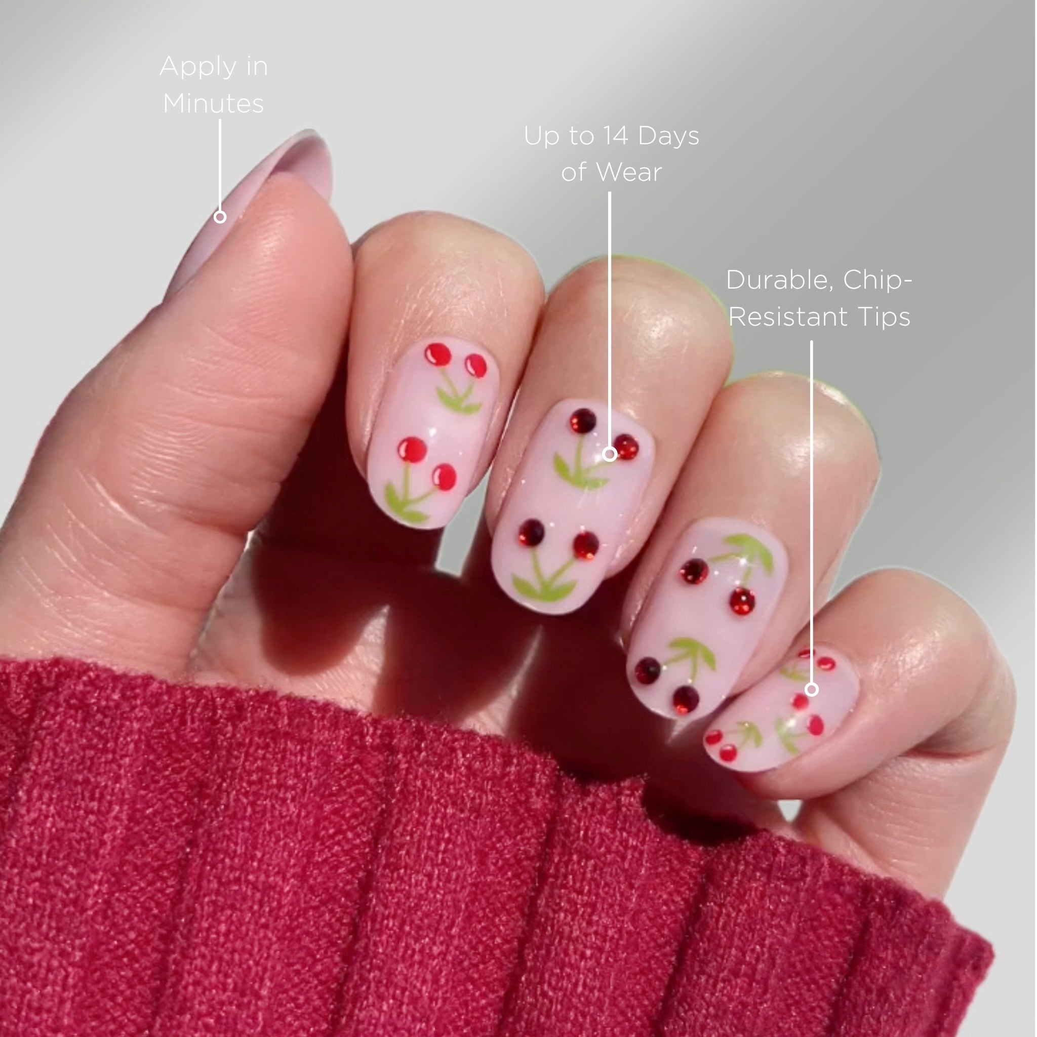 paintlab-cherry-bomb-ii-in-oval-press-on-nails image 2