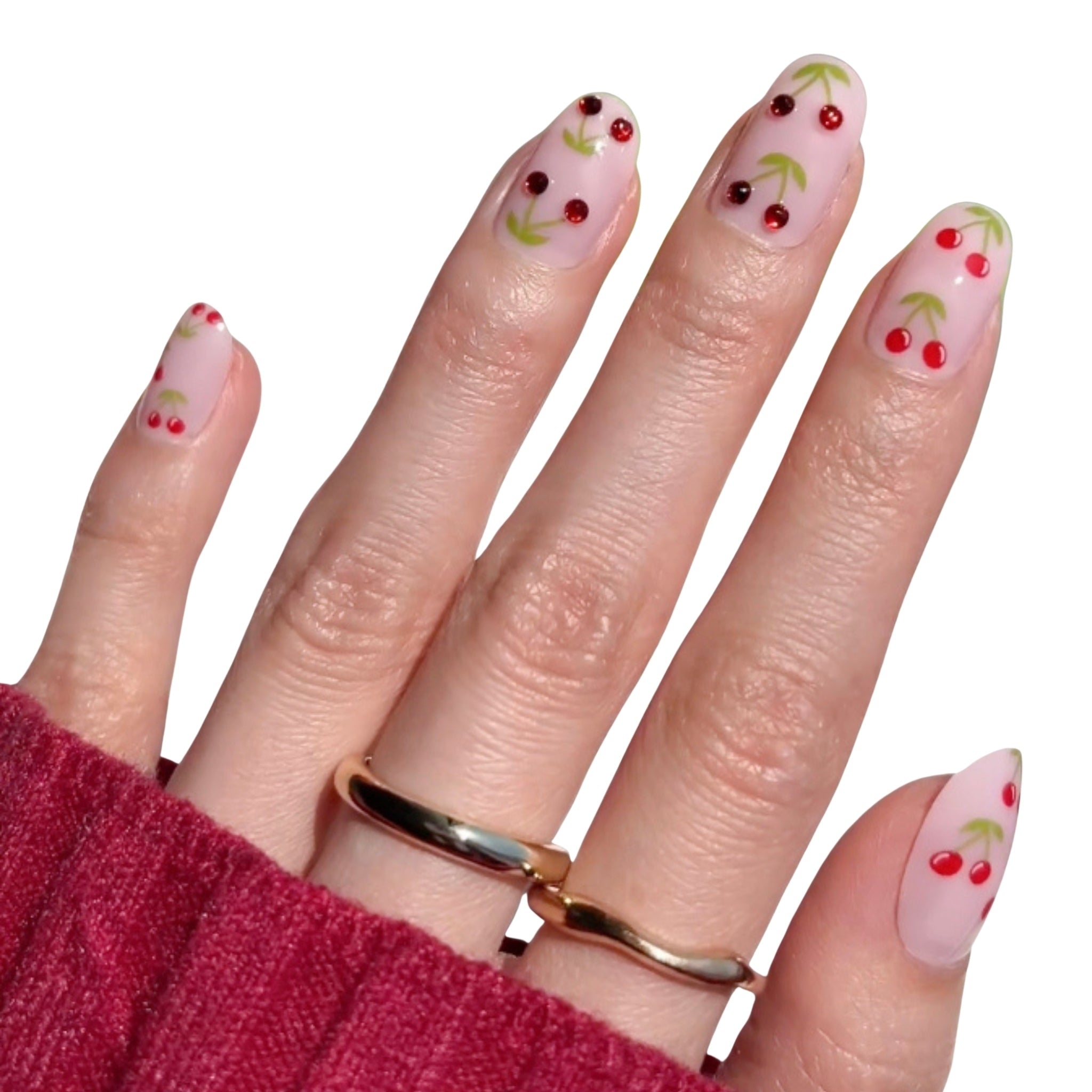 paintlab-cherry-bomb-ii-in-oval-press-on-nails image 5
