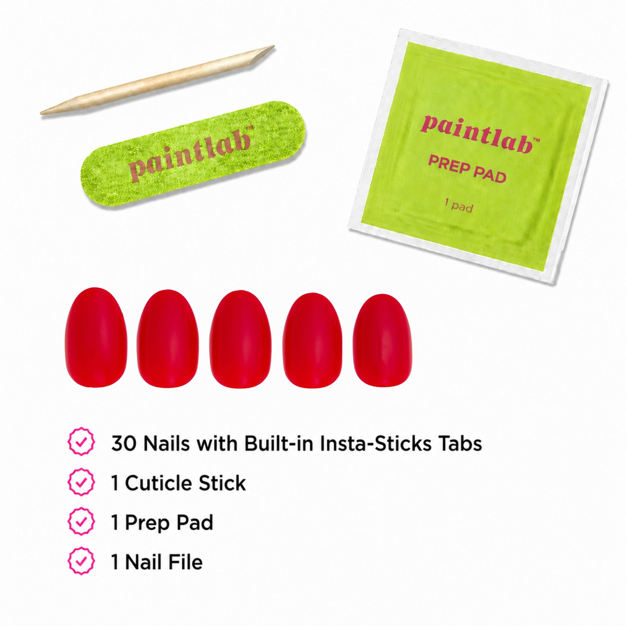 paintlab-cherry-pop-instant-stick-mani-extra-short-oval-press-on-nails image 4